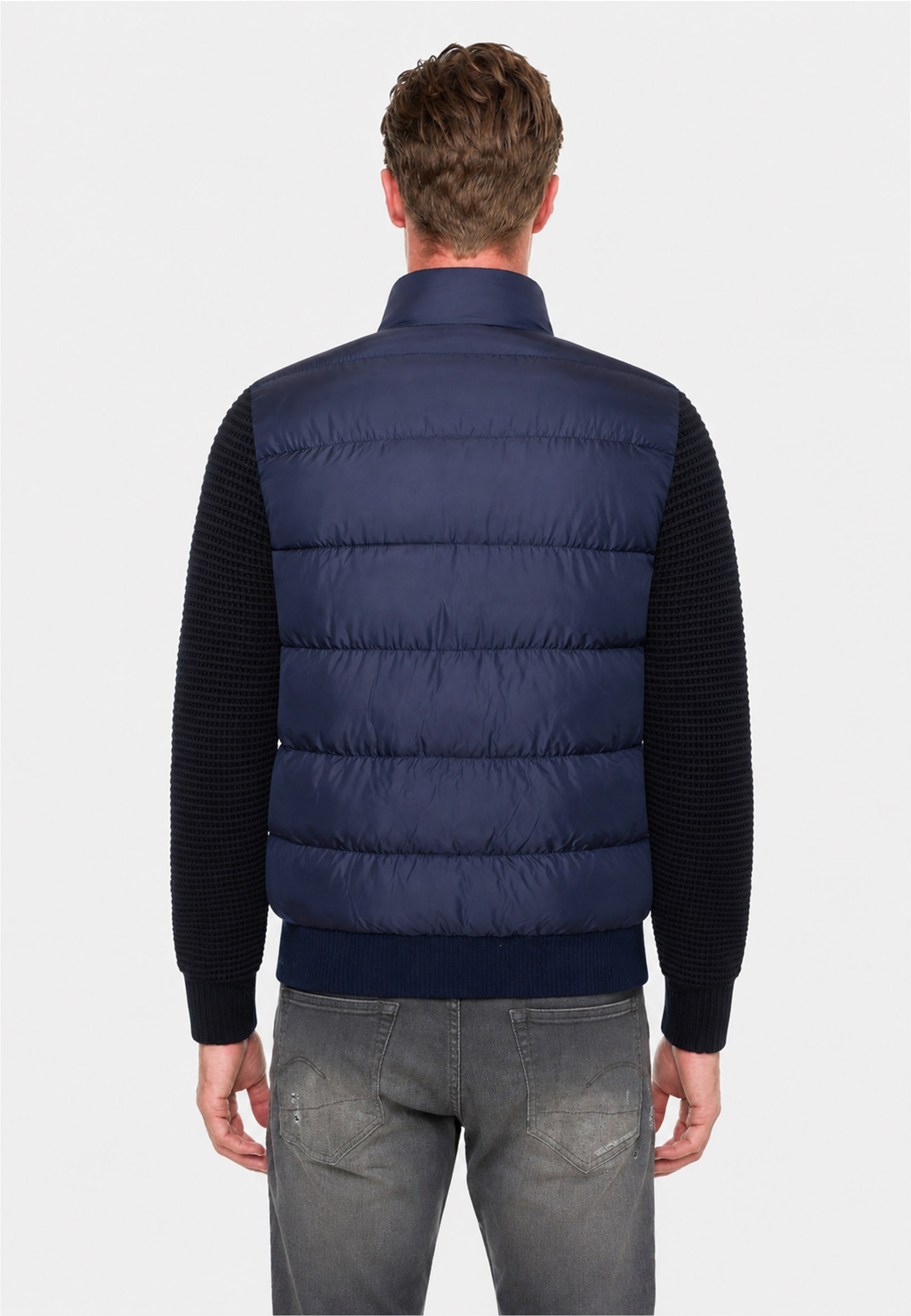 Rusty Neal Steppjacke »Uni« mit Strickärmeln im College-Look