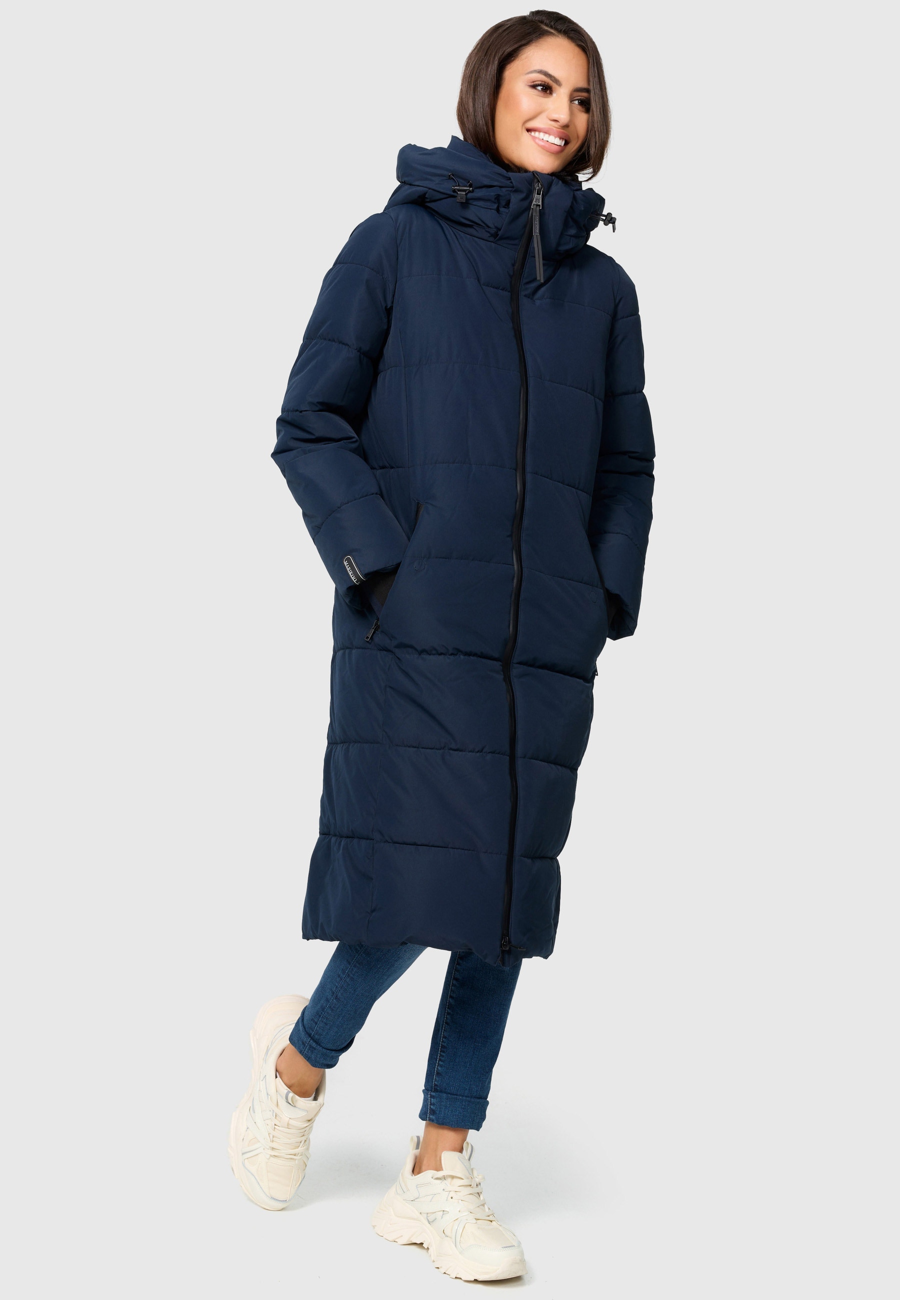 Marikoo "Zuraraa XVI" mit Kapuze langer Winter Mantel gesteppt