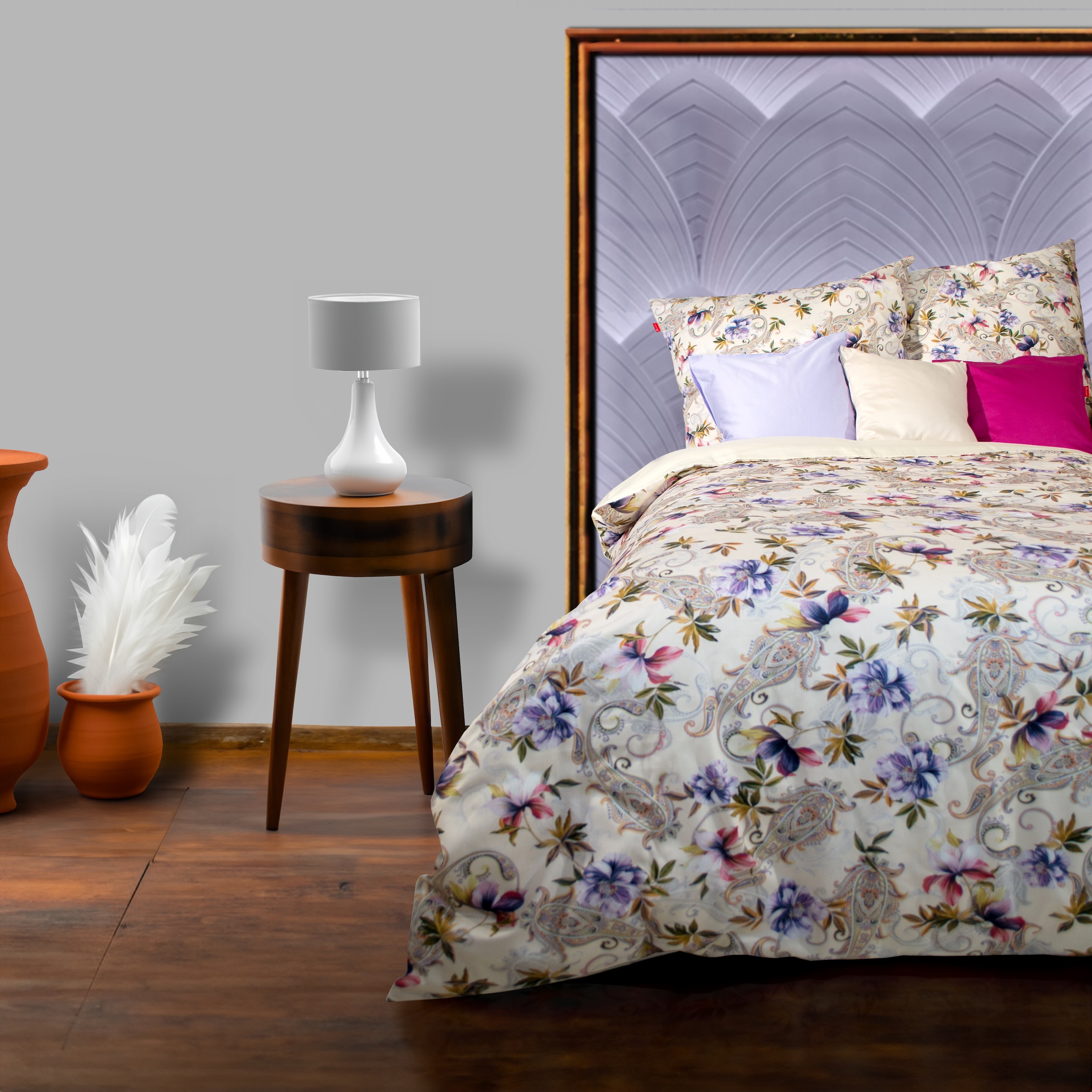 fleuresse Wendebettwäsche "Bed Art S" 2 Stk. Mako Satin 100% Baumwolle mit Reißverschluss