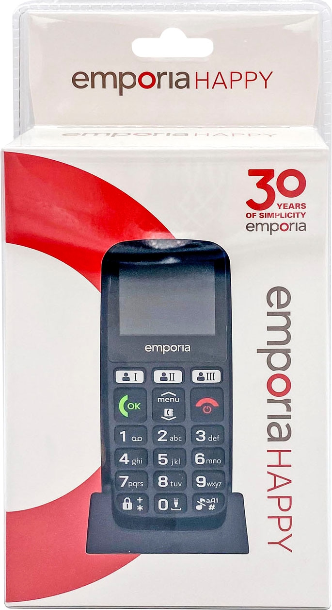 Emporia Seniorenhandy »emporiaHAPPY E30«, schwarz, 5,08 cm/1,81 Zoll