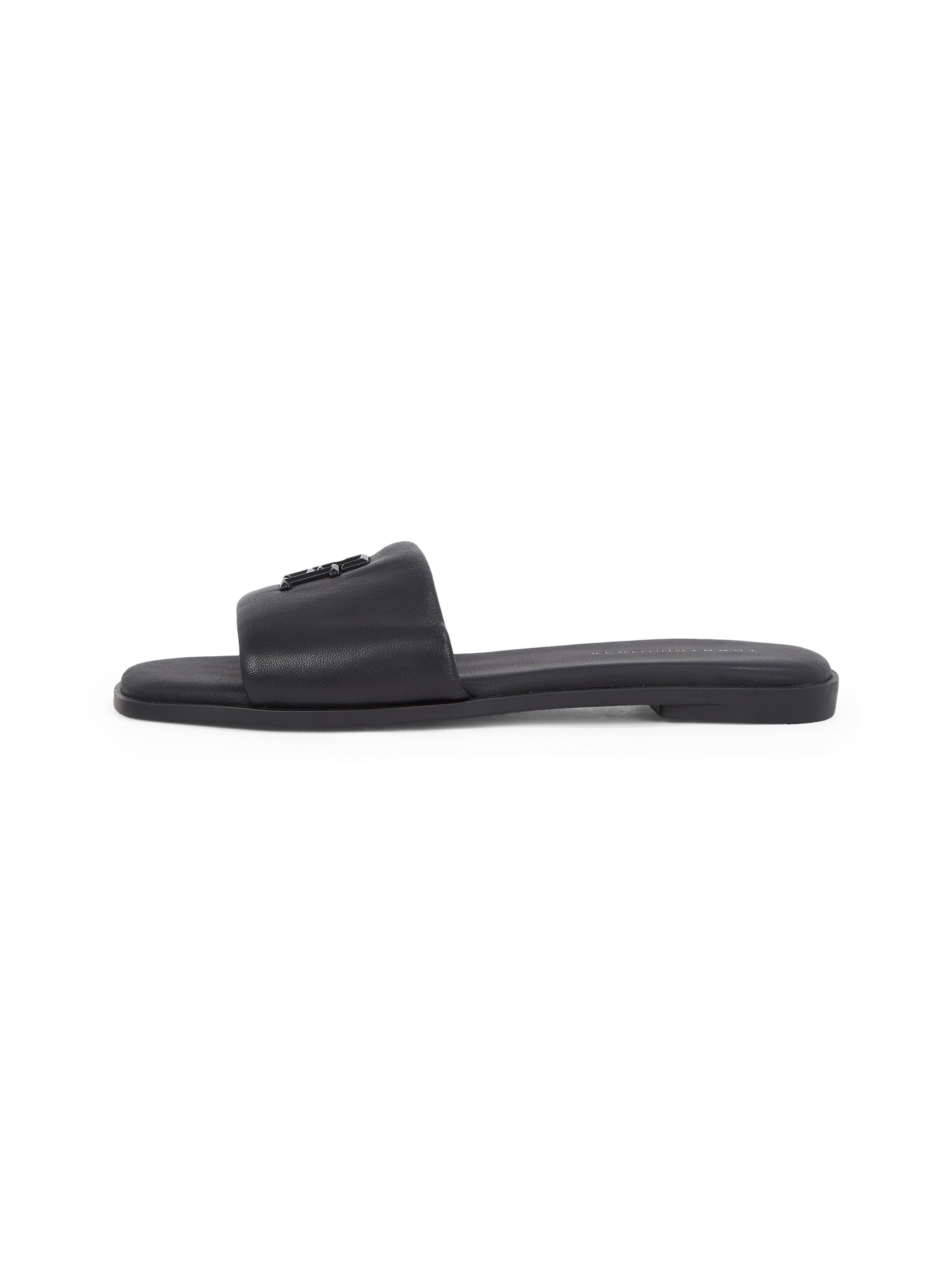 Tommy Hilfiger Pantolette »TH LOGO HARDWARE LEATHER MULE«, Sommerschuh, Flats, Bequemschuh mit TH-Logo