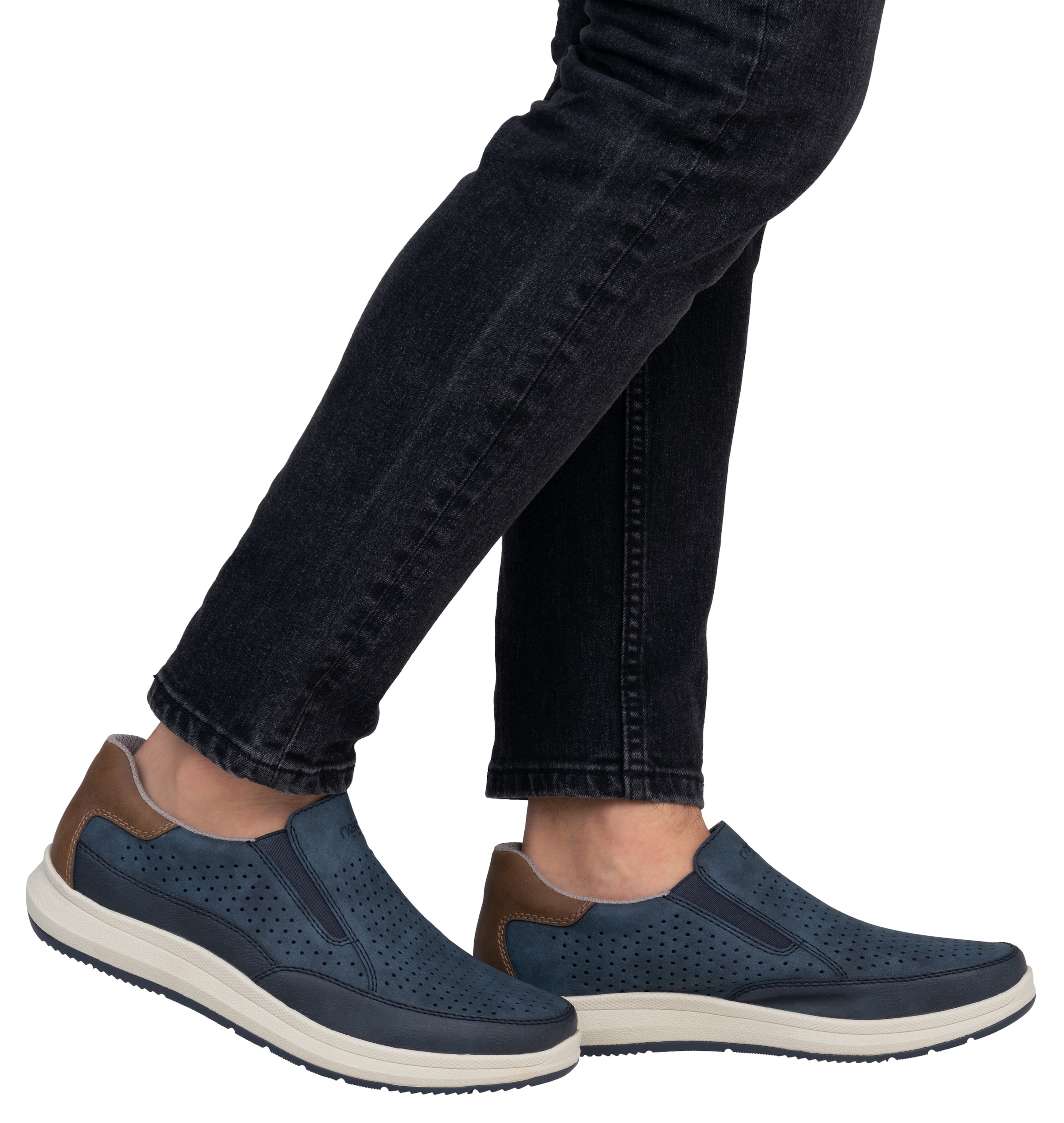 Rieker Slip-On Sneaker, Slipper, Schlupfschuh, Halbschuh mit seitlichen Stretcheinsätzen