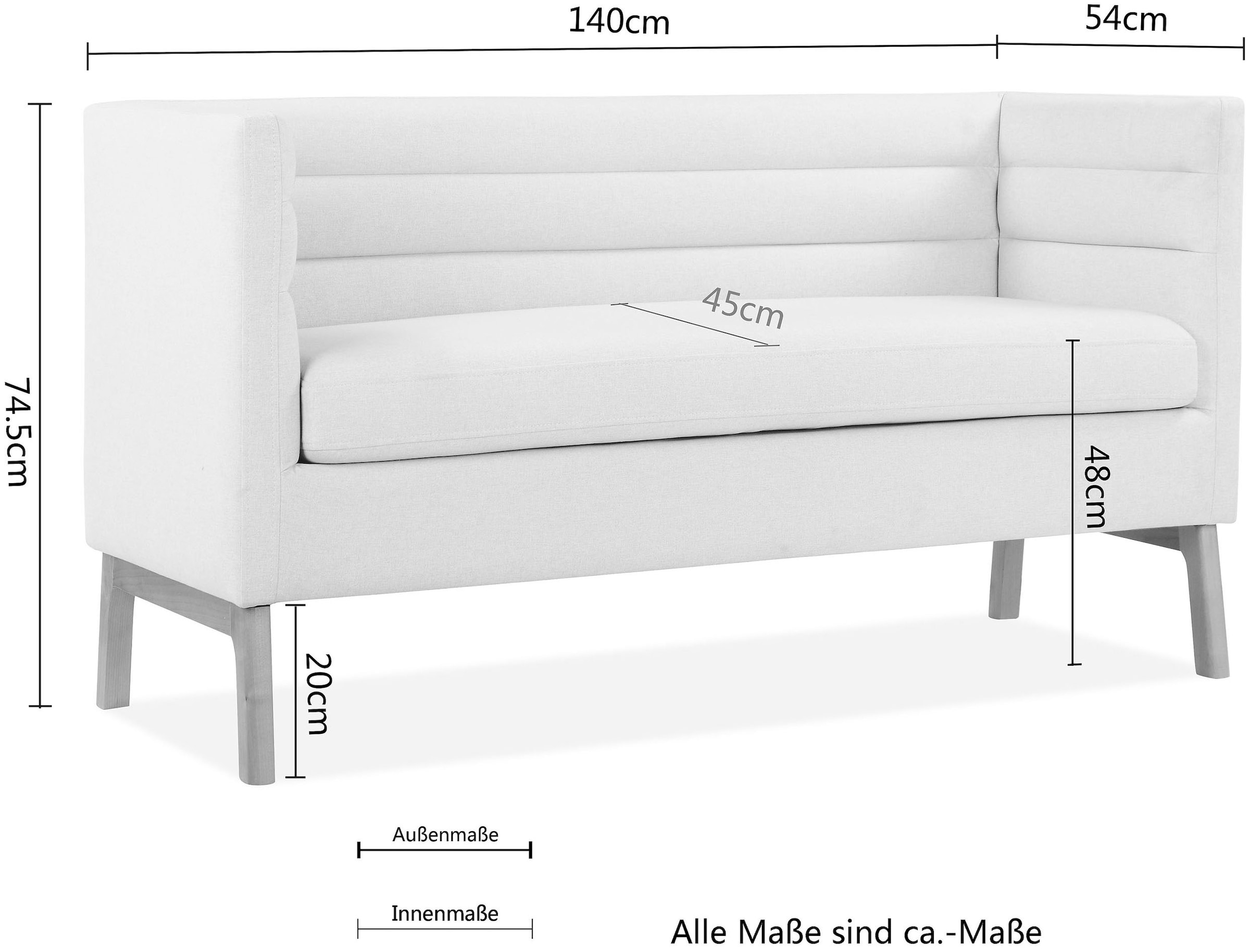 LeGer Home by Lena Gercke Sitzbank »Isaline«, In 4 Farben und 3 Breiten, Sitzhöhe 48 cm