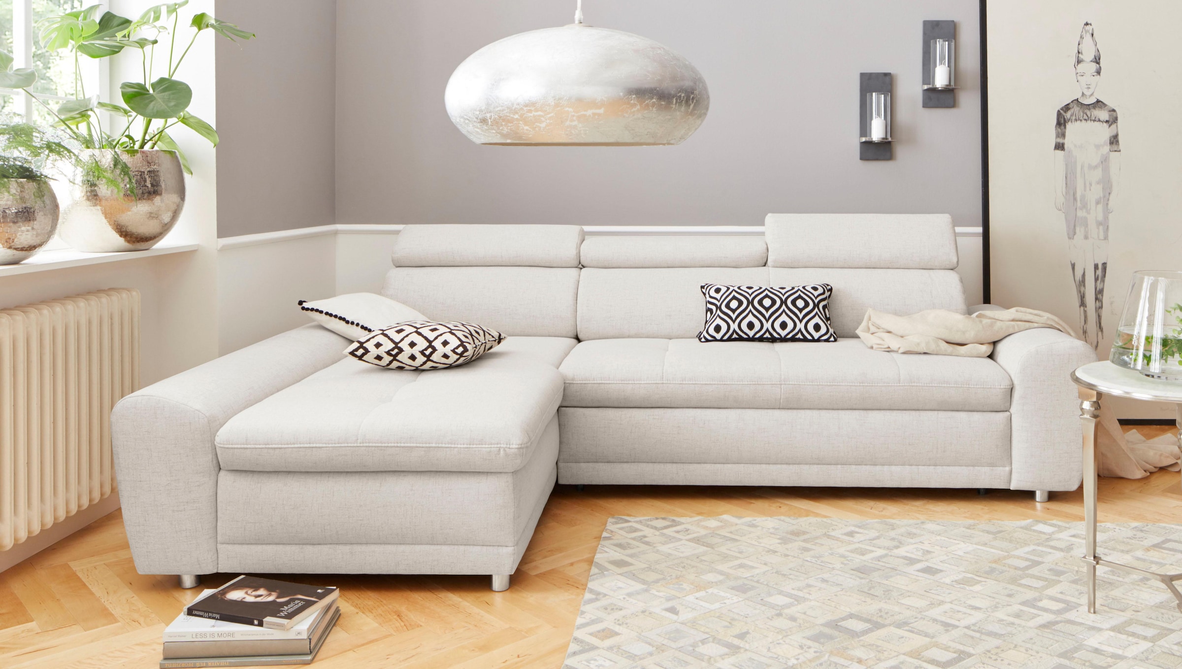 sit&more Ecksofa "Riva L-Form" inklusive Kopteilverstellung, wahlweise mit Schlaffunktion