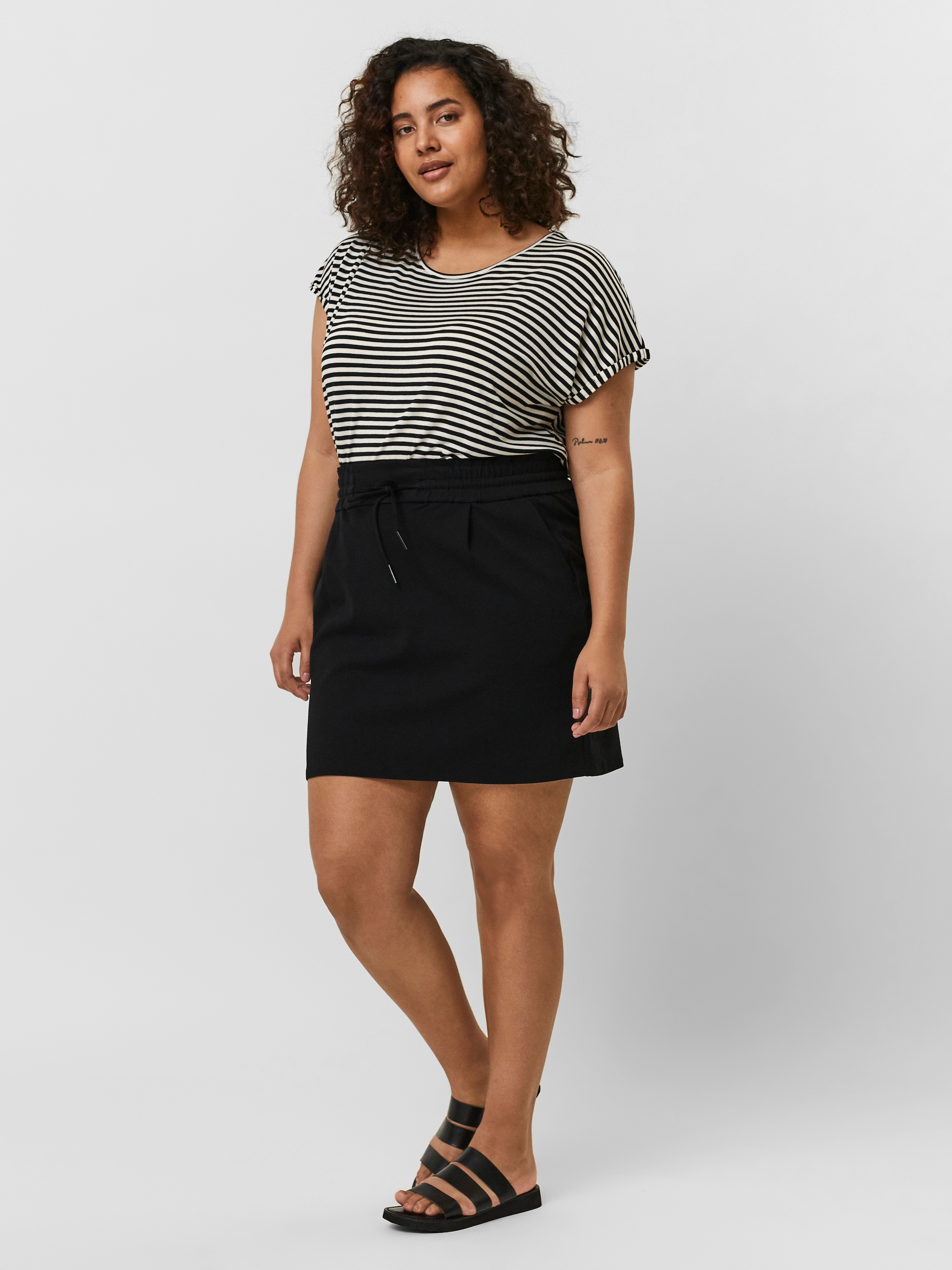 Vero Moda Curve Kurzarmshirt »VMAVA PLAIN SS TOP STRIPE GA NOOS CURVE«