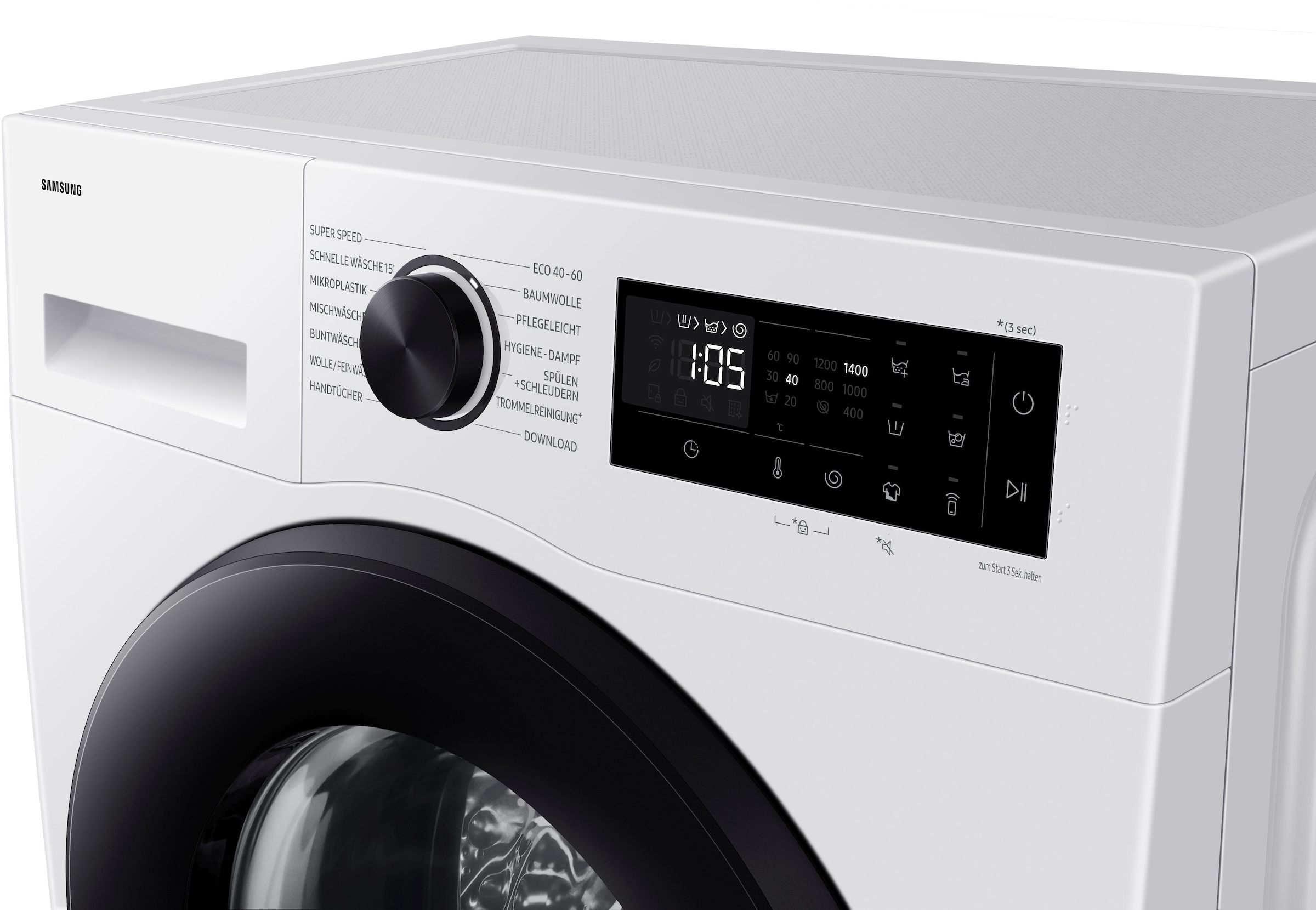 Samsung Waschmaschine WW5100D SLIM »WW90DG5G34AEEG« 9 kg 1400 U/min AI Ecobubble?? - Effizient und schonend waschen