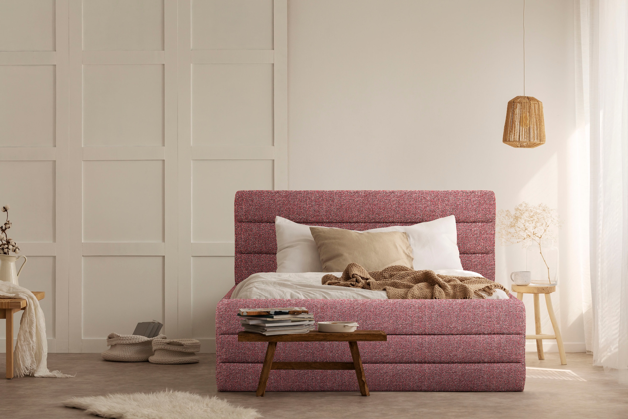 Home affaire Polsterbett "Merrit" Quernaht im Kopf- und Fußteil, in 5 Breit günstig online kaufen