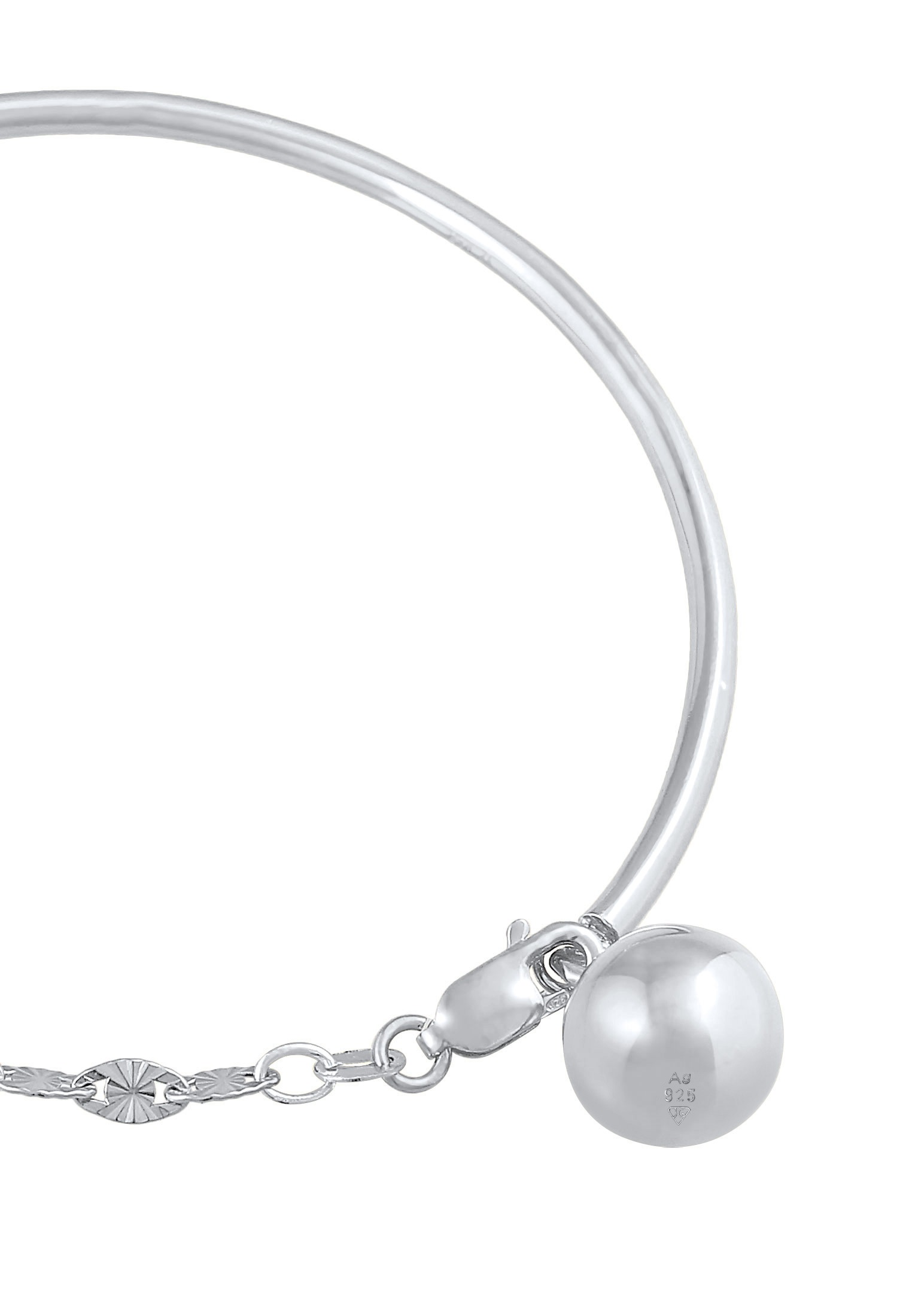 Elli Premium Armband »Armreif Plättchen Kugel Vintage Kette 925 Silber«