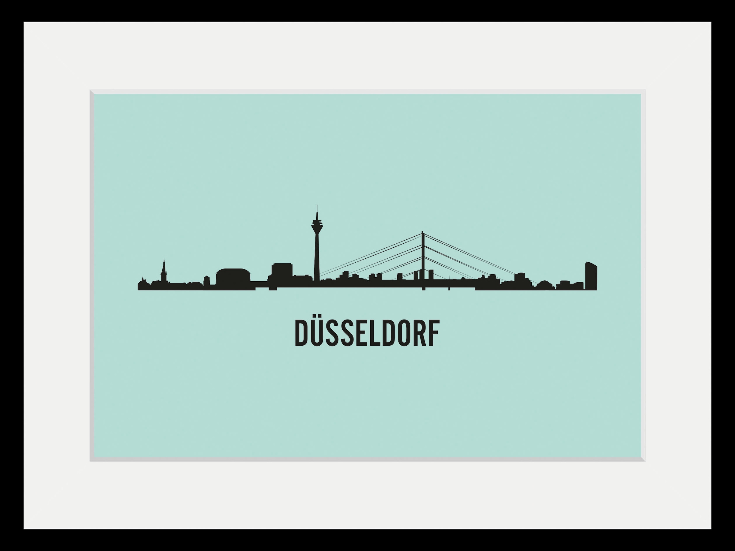 queence Bild "Düsseldorf Skyline", Städte-Stadt-Deutschland-Gebäude-Schrift günstig online kaufen