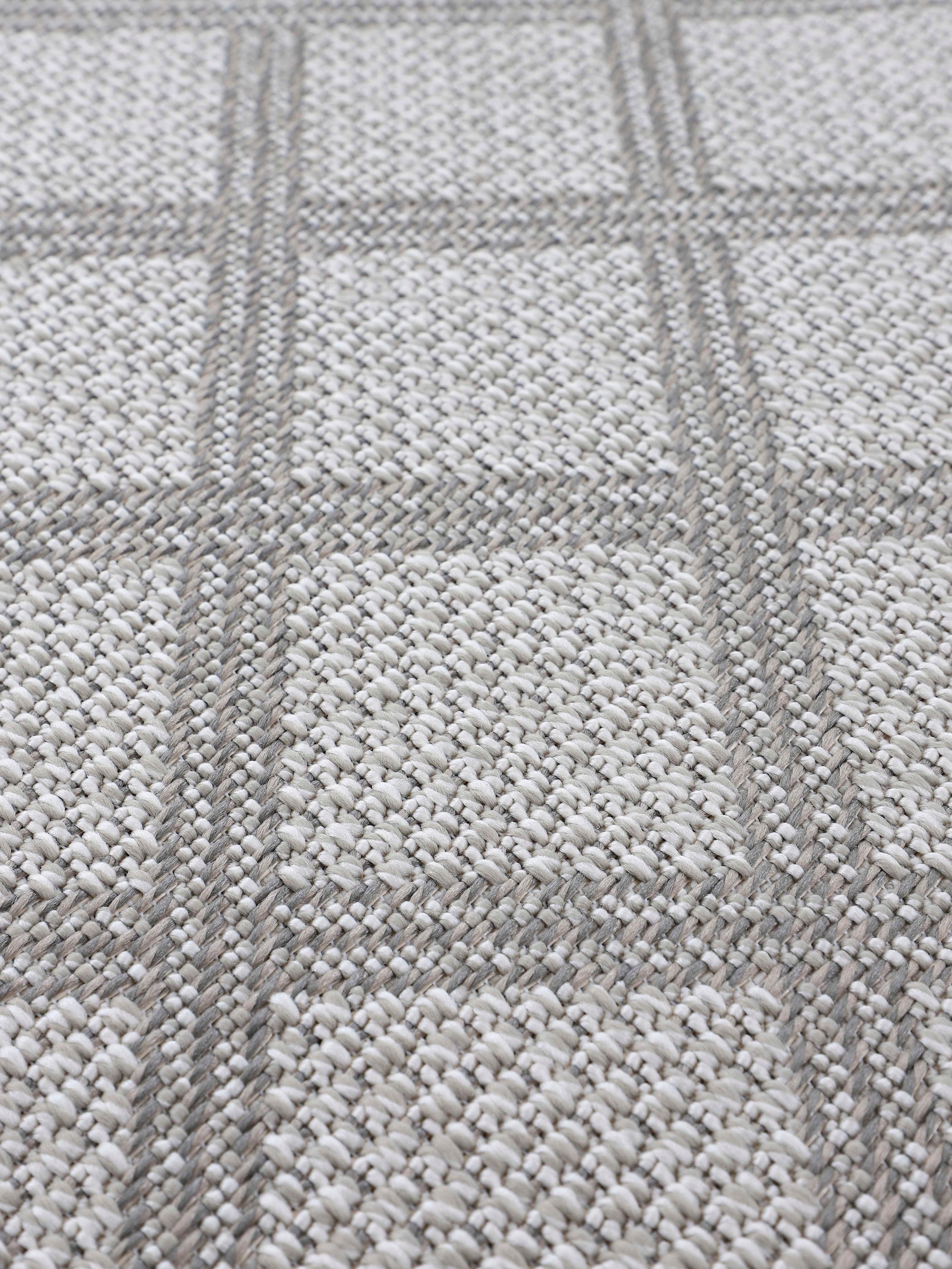 carpetfine Teppich »Boho 104«, rund, 4 mm Höhe, robustes Flachgewebe, Sisal Optik, UV-beständig, Außenbereich