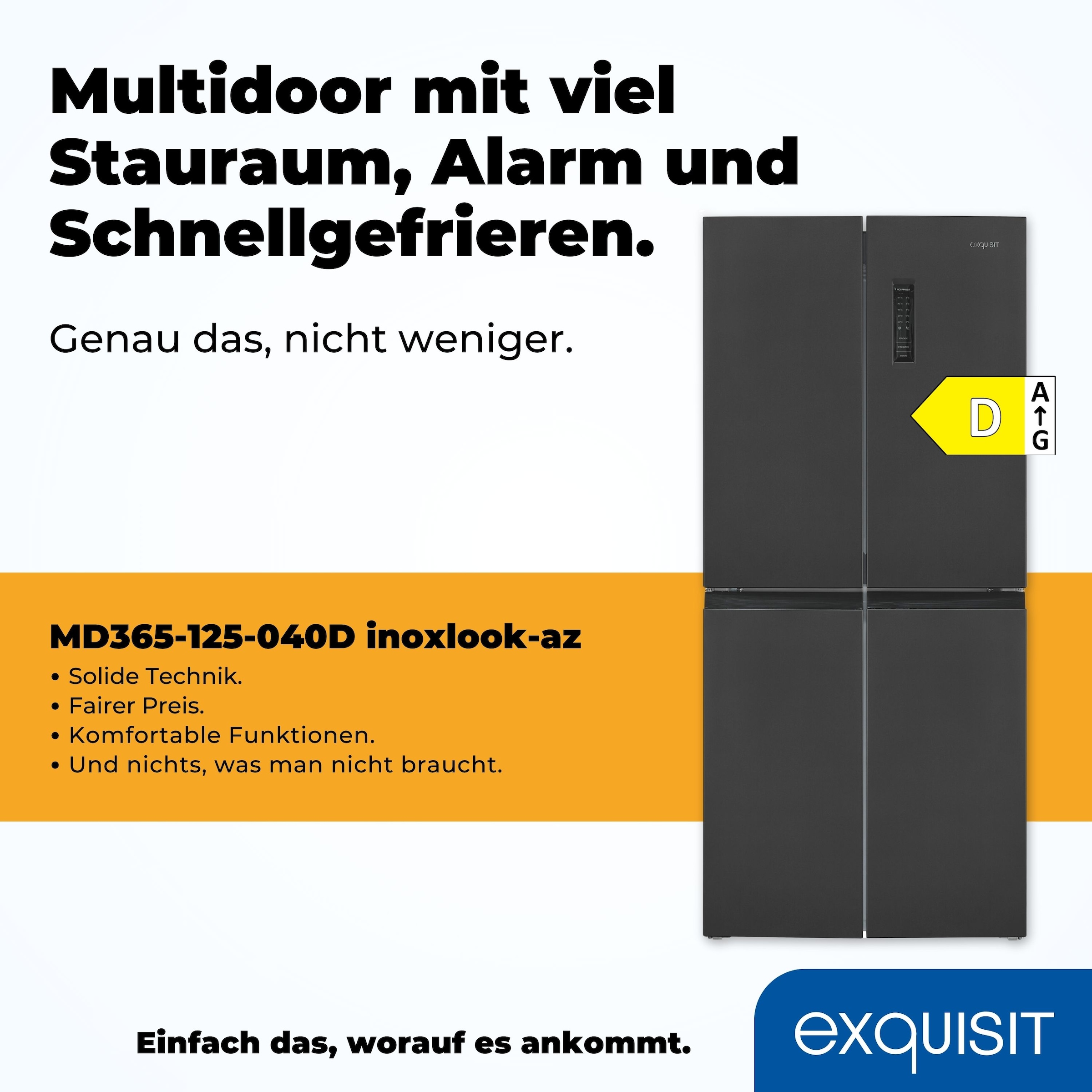 exquisit Multi Door »MD365-125-040D inoxlook-az«