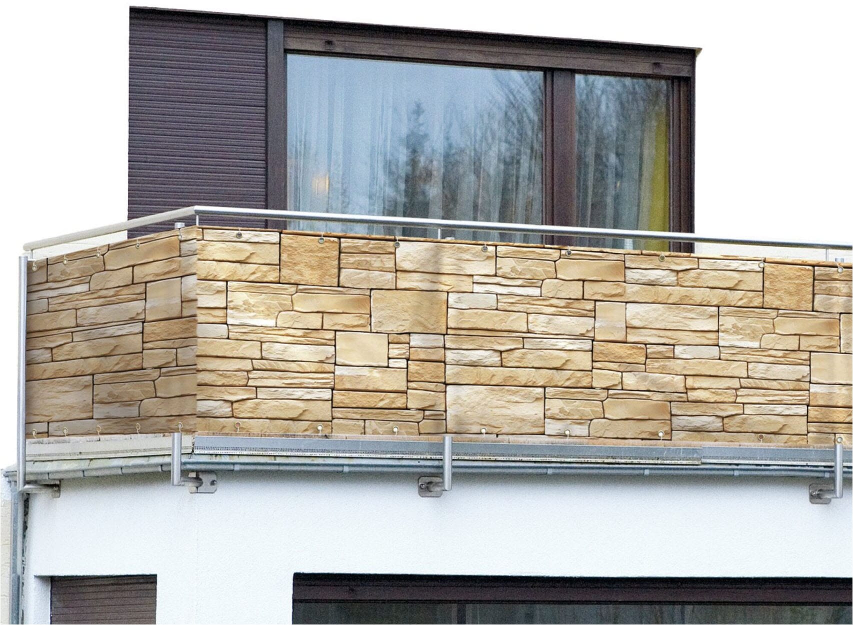 WENKO Balkonsichtschutz »Mauer« LxH: 500x85 cm, für Balkon und Terrasse