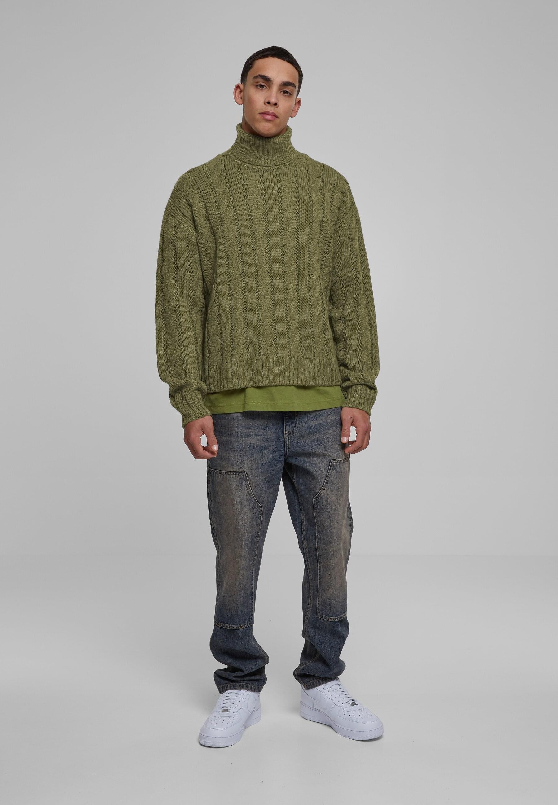 URBAN CLASSICS Rundhalspullover »Urban Classics Herren Boxy Roll Neck Sweater«, (1 tlg.)
