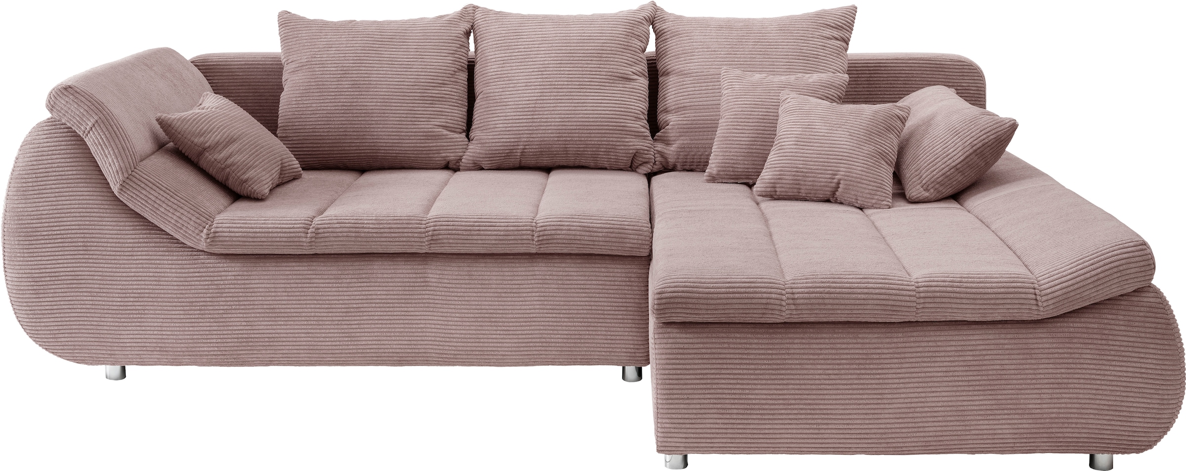 INOSIGN Ecksofa »Imola elegant und bequem, aktuelle Steppung im Sitz, L-Form«, wahlweise mit Bettfunktion