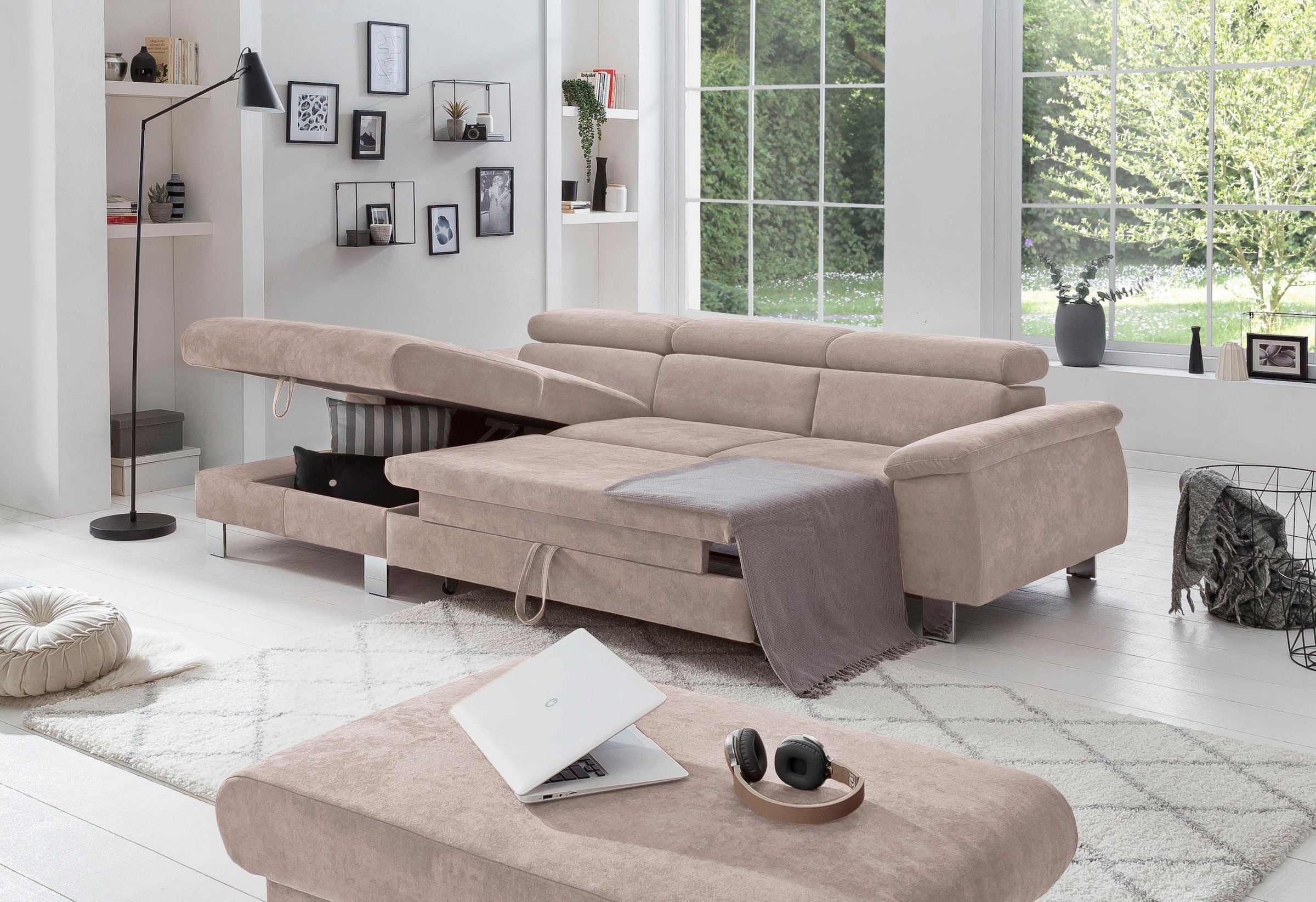 COTTA Polstergarnitur "Komaris L-Form", (Set), Set bestehend aus: Ecksofa m günstig online kaufen