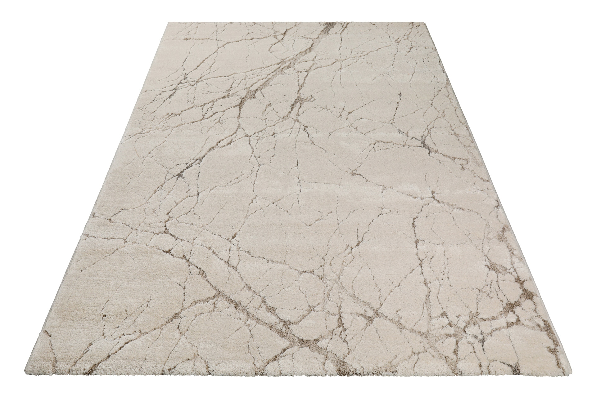 Teppich WECON HOME "Linus", beige (creme,beige), B:120cm H:18mm L:170cm, Kunstfaser, Teppiche, Teppich, Gewebt, Hoch-Tief, pflegeleicht, Marmor Optik, Scandi, Wohnzimmer