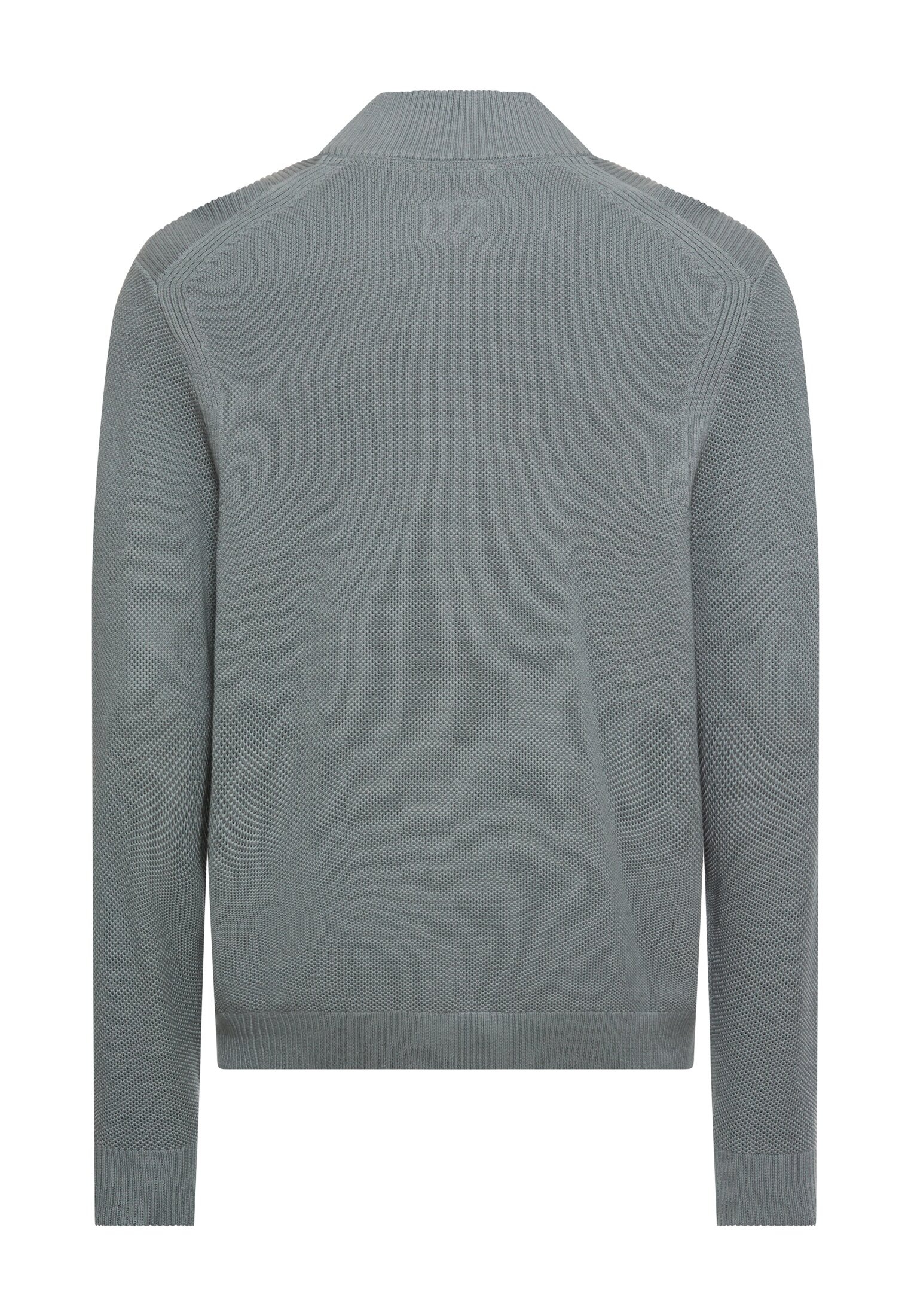 camel active Strickjacke mit Reißverschluss und Stehkragen