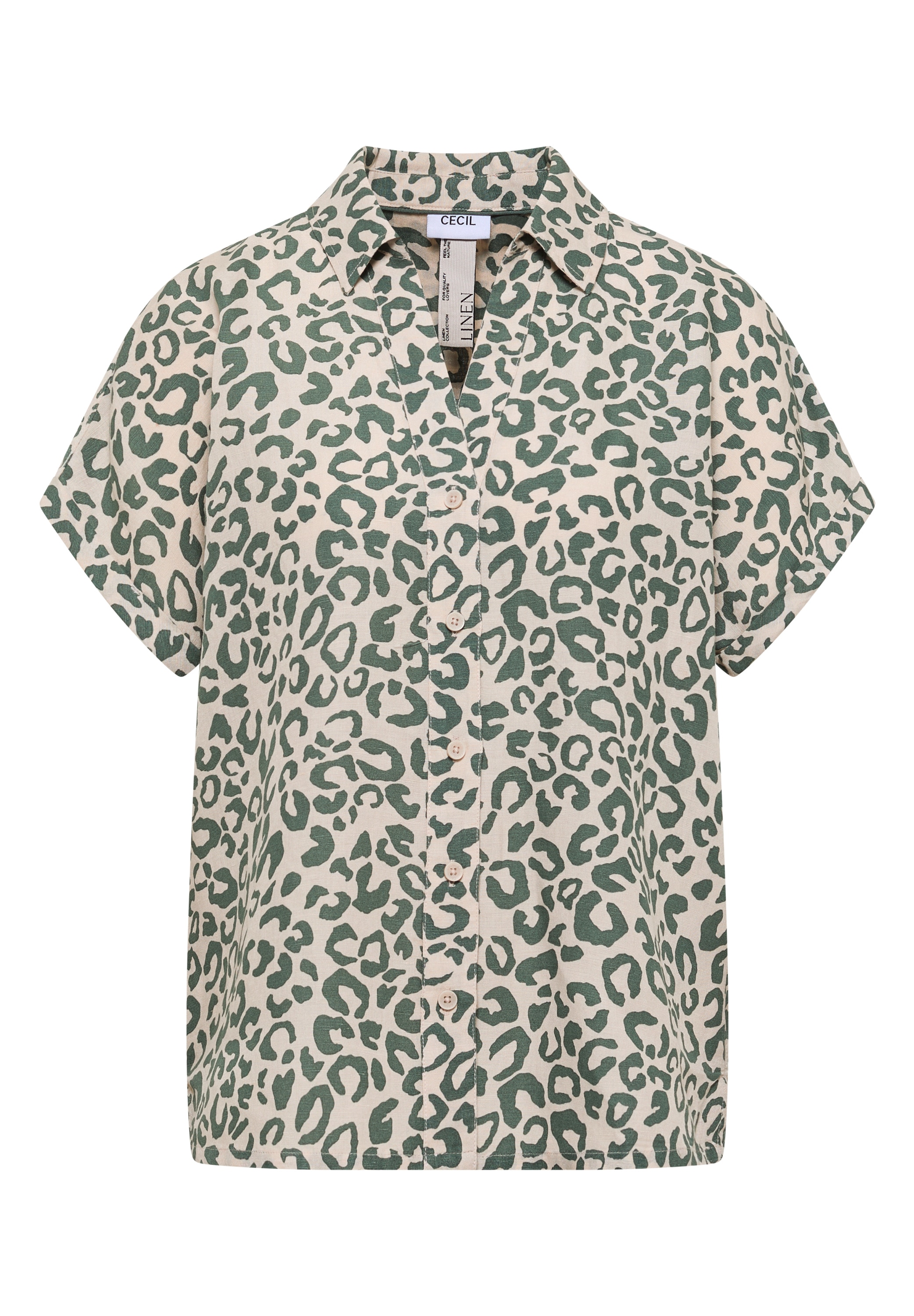 Cecil Kurzarmbluse mit allover Leoprint