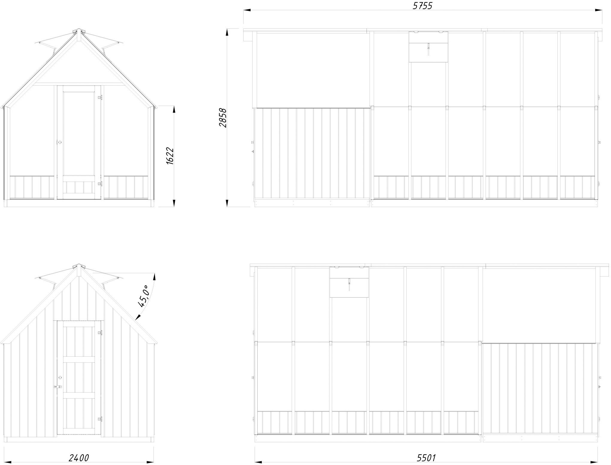 Palmako Gewächshaus »Emilia 8,2+4,0 m²«