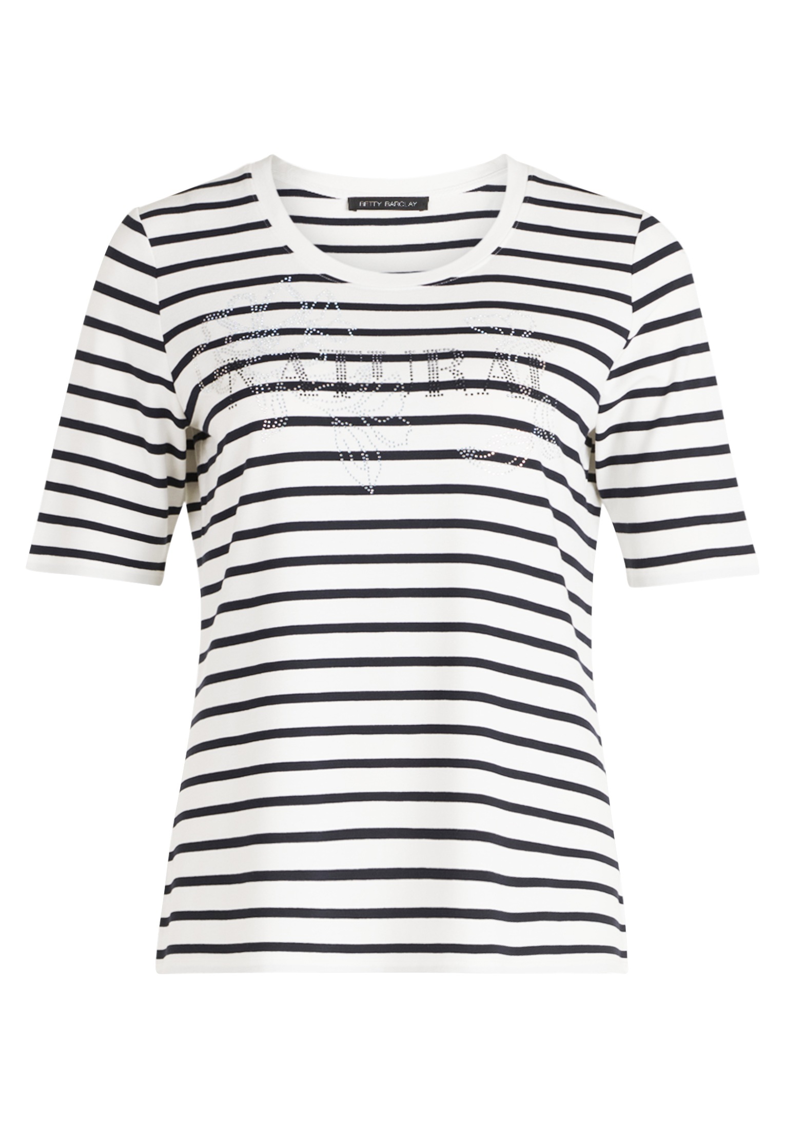 Betty Barclay Kurzarmshirt »Betty Barclay Ringelshirt mit Schmucksteinen«, (1 tlg.), Glitzersteine