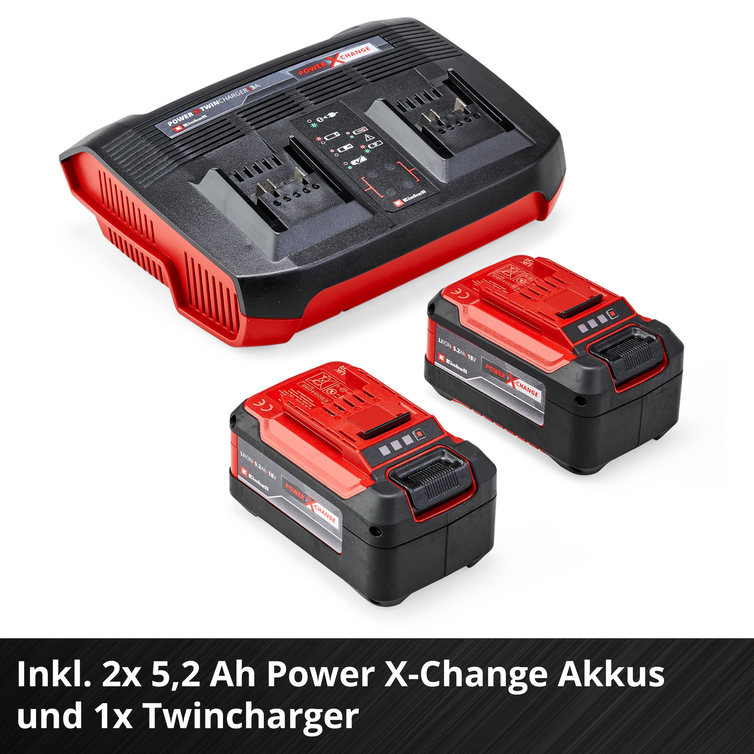 Einhell Akkurasenmäher »RASARRO 36/42 (2x5,2Ah)« mit 2x Akku 18V/5,2Ah und 1x Ladegerät