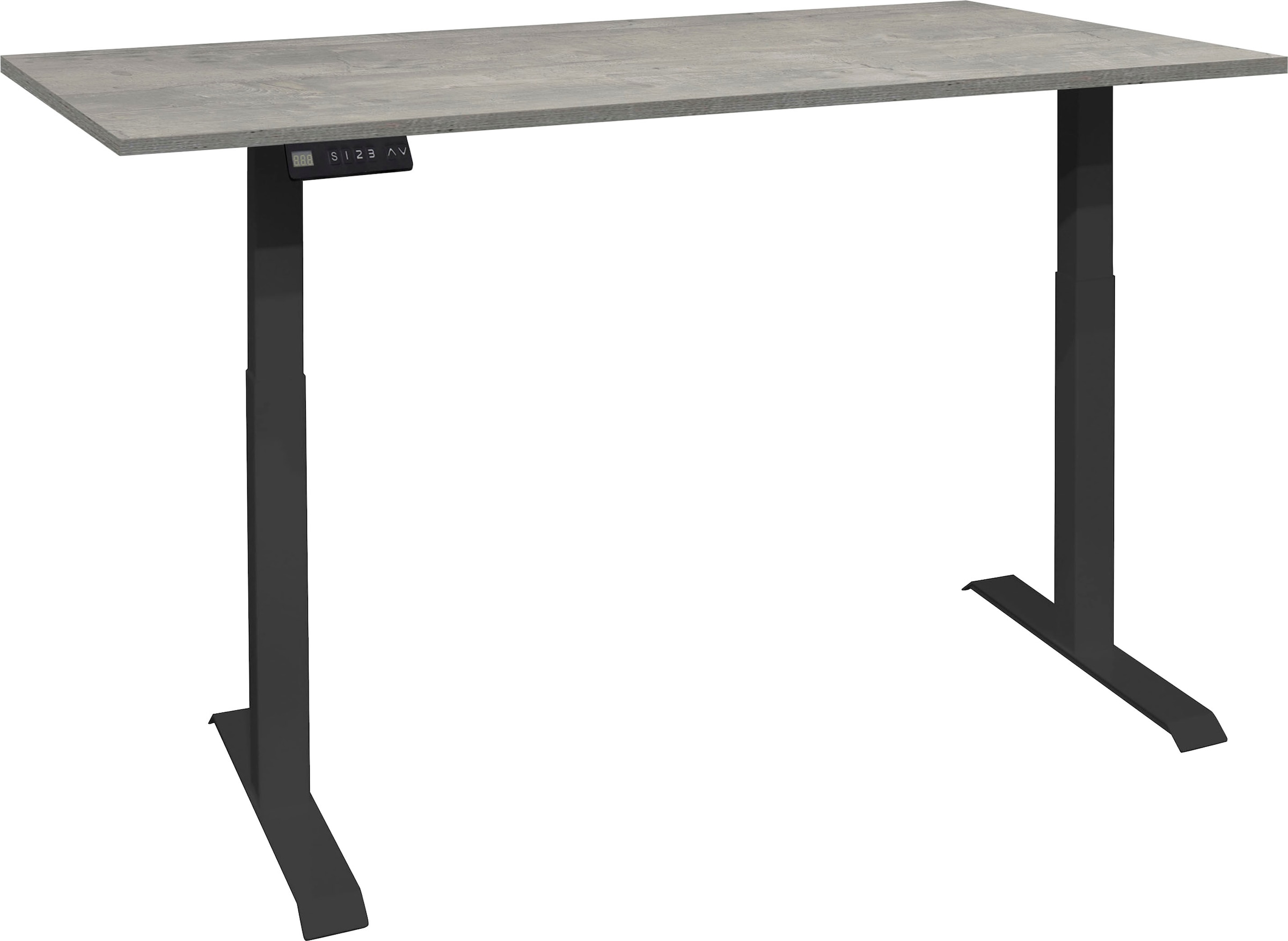 Mäusbacher "Big System Office, Arbeitstisch, Bürotisch" Breite 120 cm, elektrisch höhenverstellbar, beton