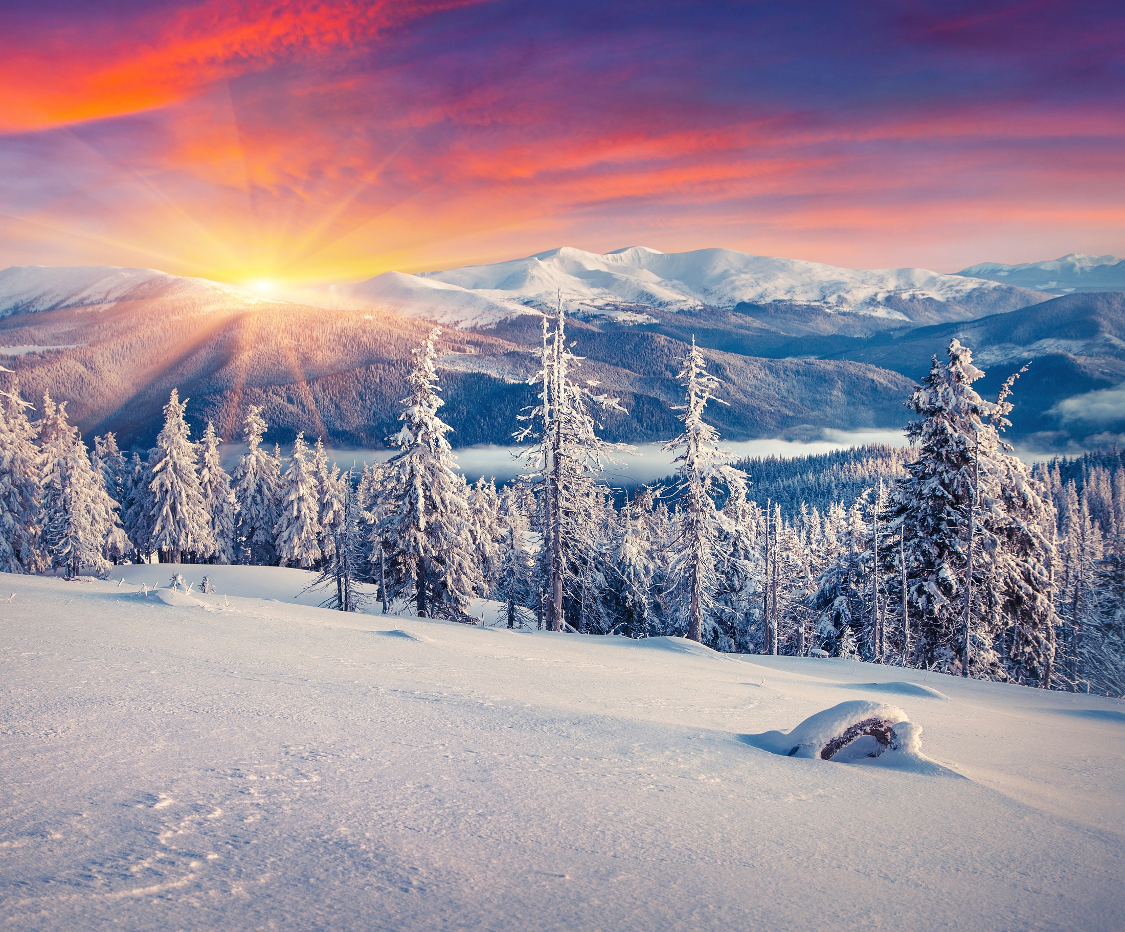 Papermoon Fototapete "ALPEN-WINTER GEBIRGE XXL"