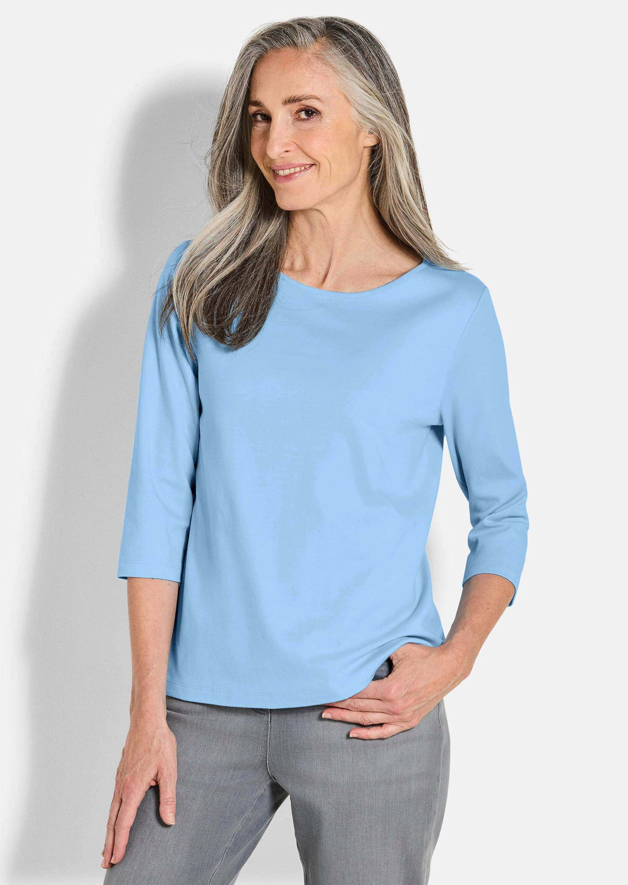 Thumbnail - GOLDNER Kurzarmshirt "Kurzgröße Basic Shirt mit U-Boot-Ausschnitt" U-Boot-Ausschnitt