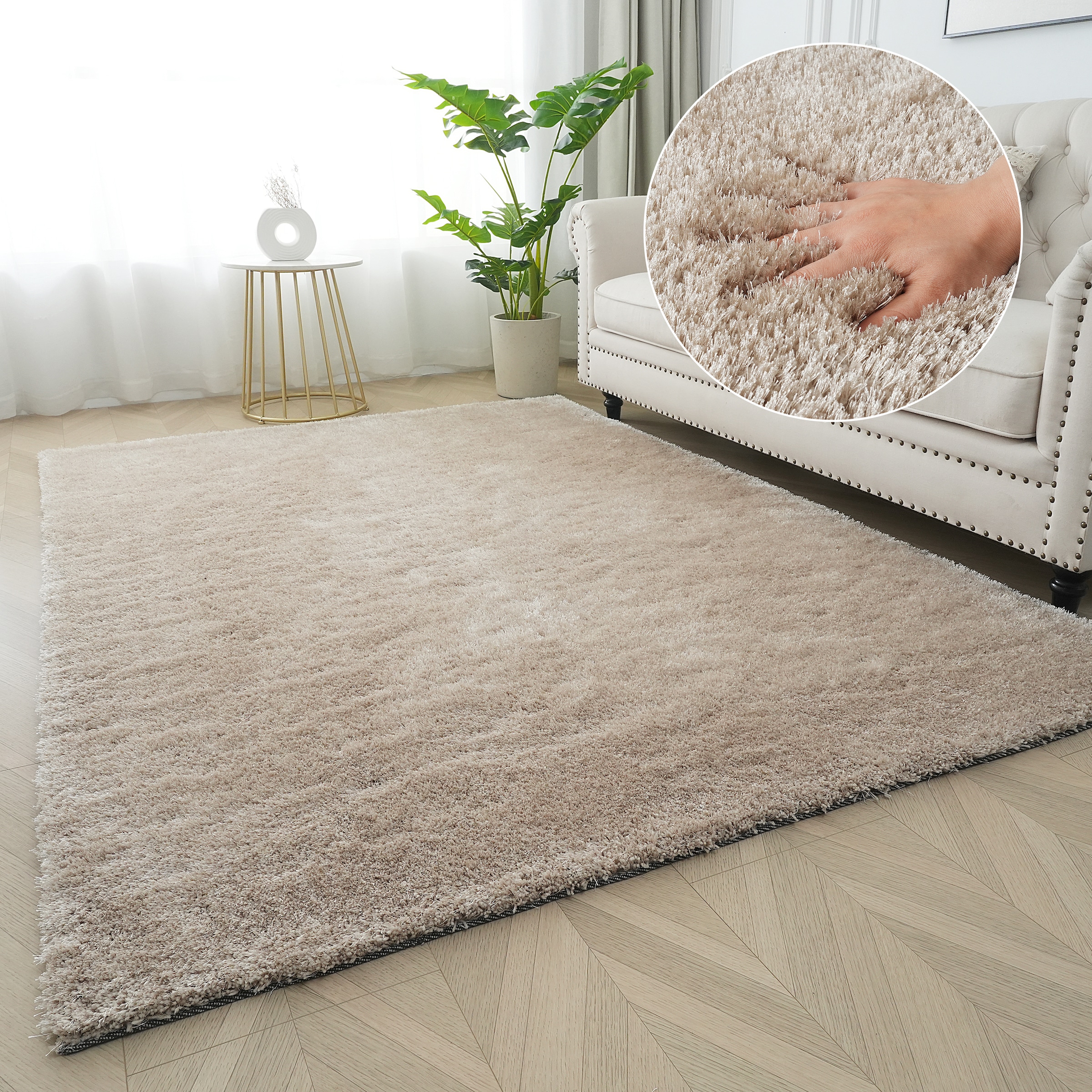 Bruno Banani Teppich »Dana Teppich, besonders weich und kuschelig, Kundenliebling«, rechteckig, 30 mm Höhe, uni, Mikrofaser Teppiche, Wohnzimmer, Schlafzimmer, Esszimmer