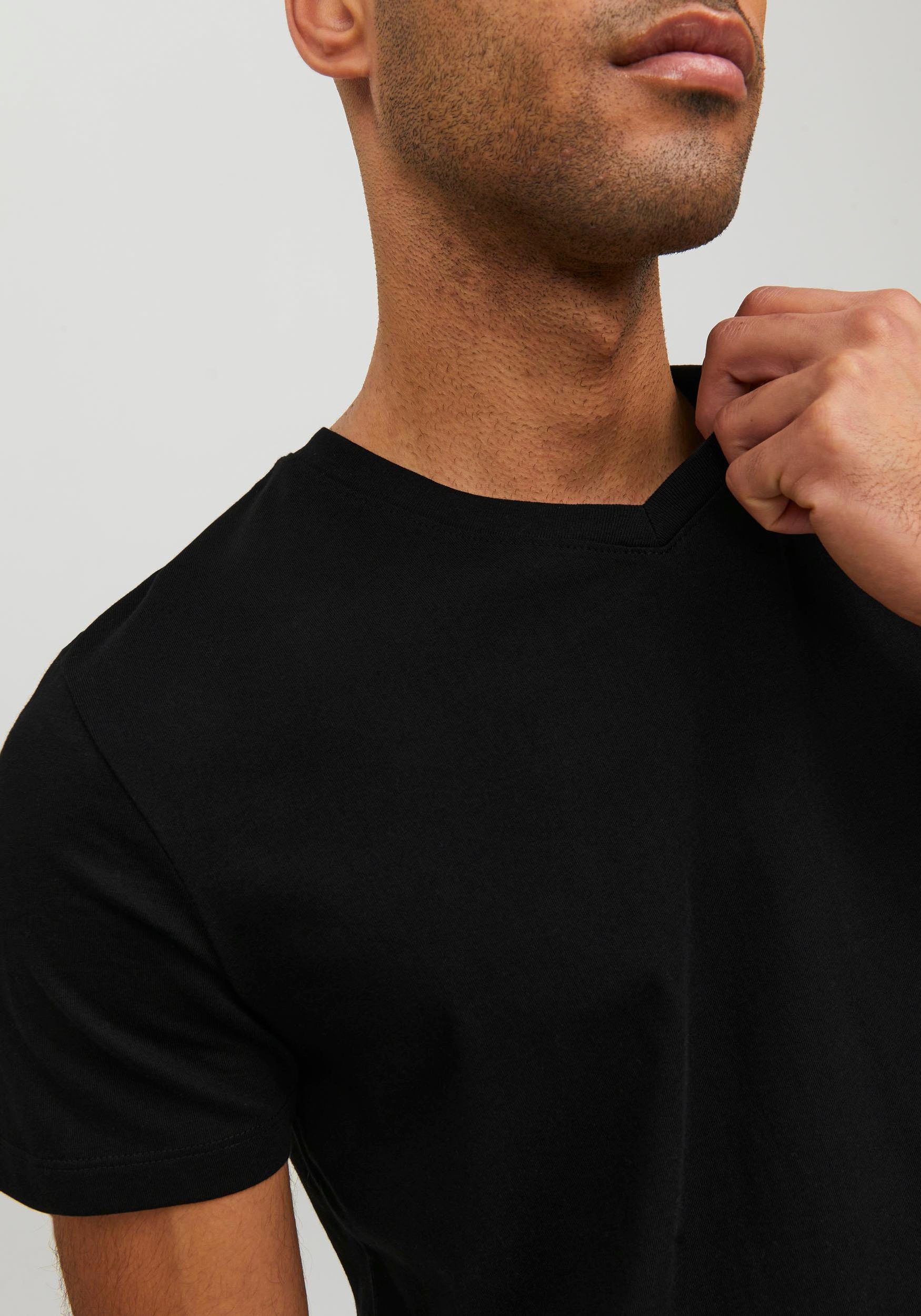 Thumbnail - Jack & Jones V-Shirt "JJEORGANIC mit V-Ausschnitt, lässig kombinierbar, ideal für Alltag", unifarben, modisch, regular f...