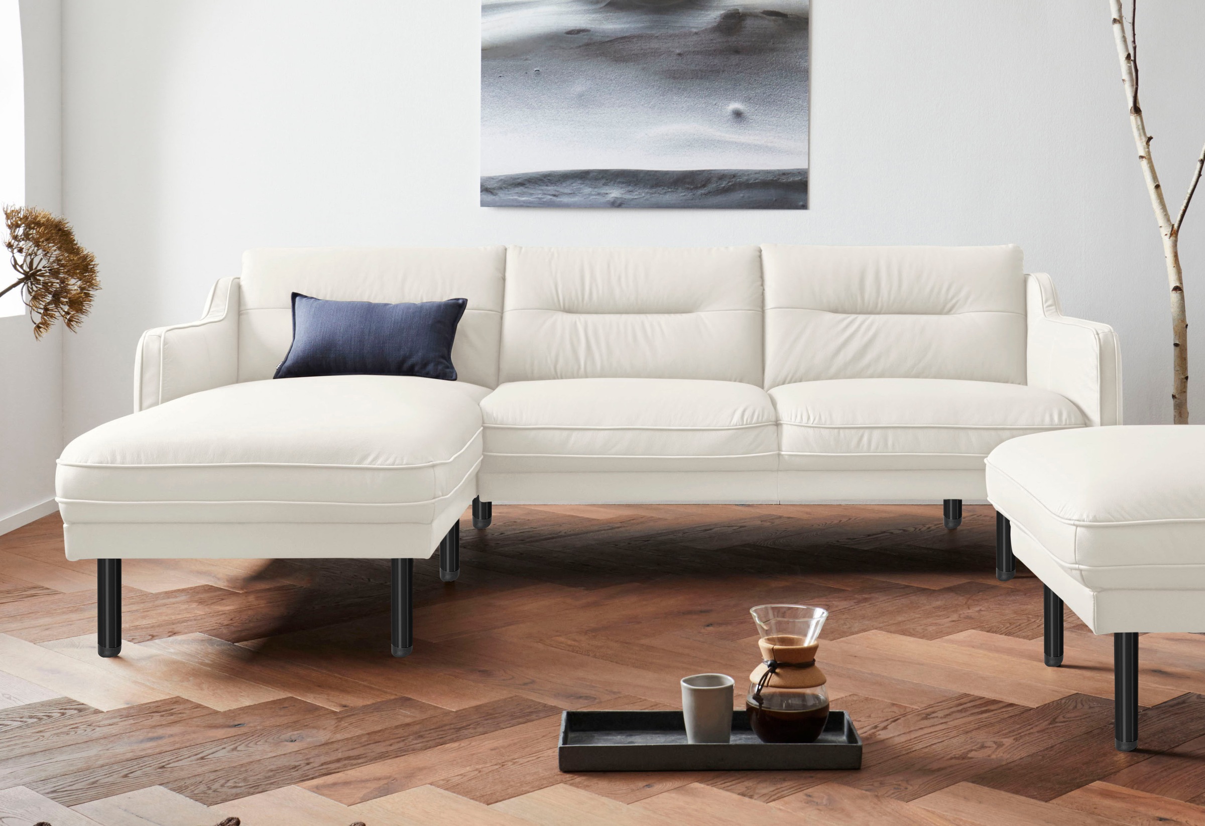 Home affaire Ecksofa "Nordfyn L-Form" edles Design in 3 Bezugsqualitäten, D günstig online kaufen
