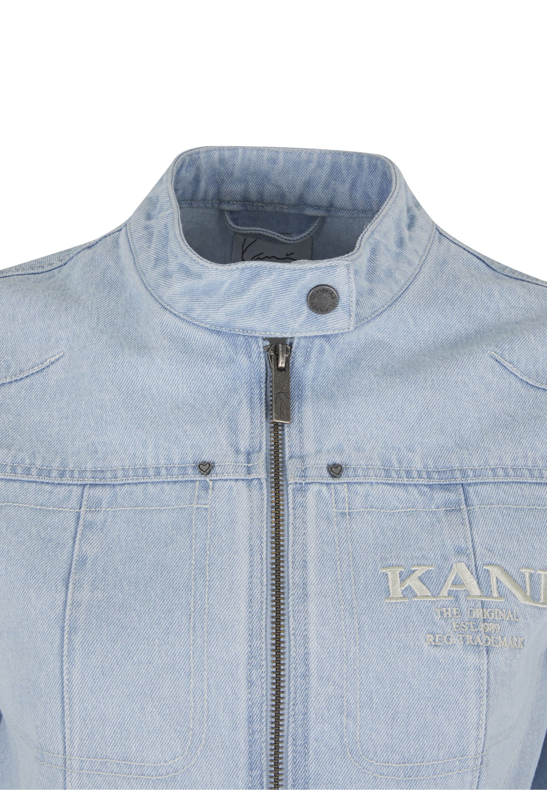 Karl Kani Allwetterjacke »Karl Kani Retro TM Denim Biker Jacket« 1 Stk. tlg. ohne Kapuze