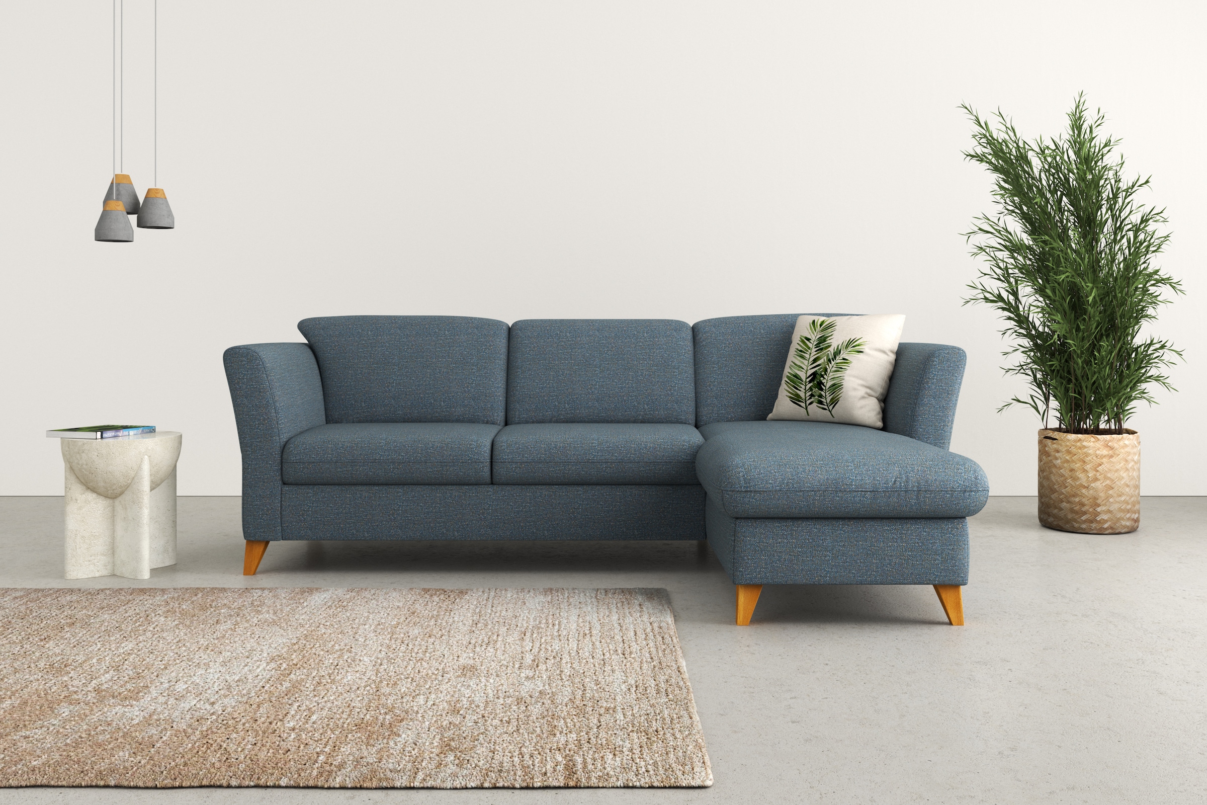 Home affaire Ecksofa "Trelleborg L-Form" Federkern-Polsterung, wahlweise mit Schlaffunktion und Bettkasten