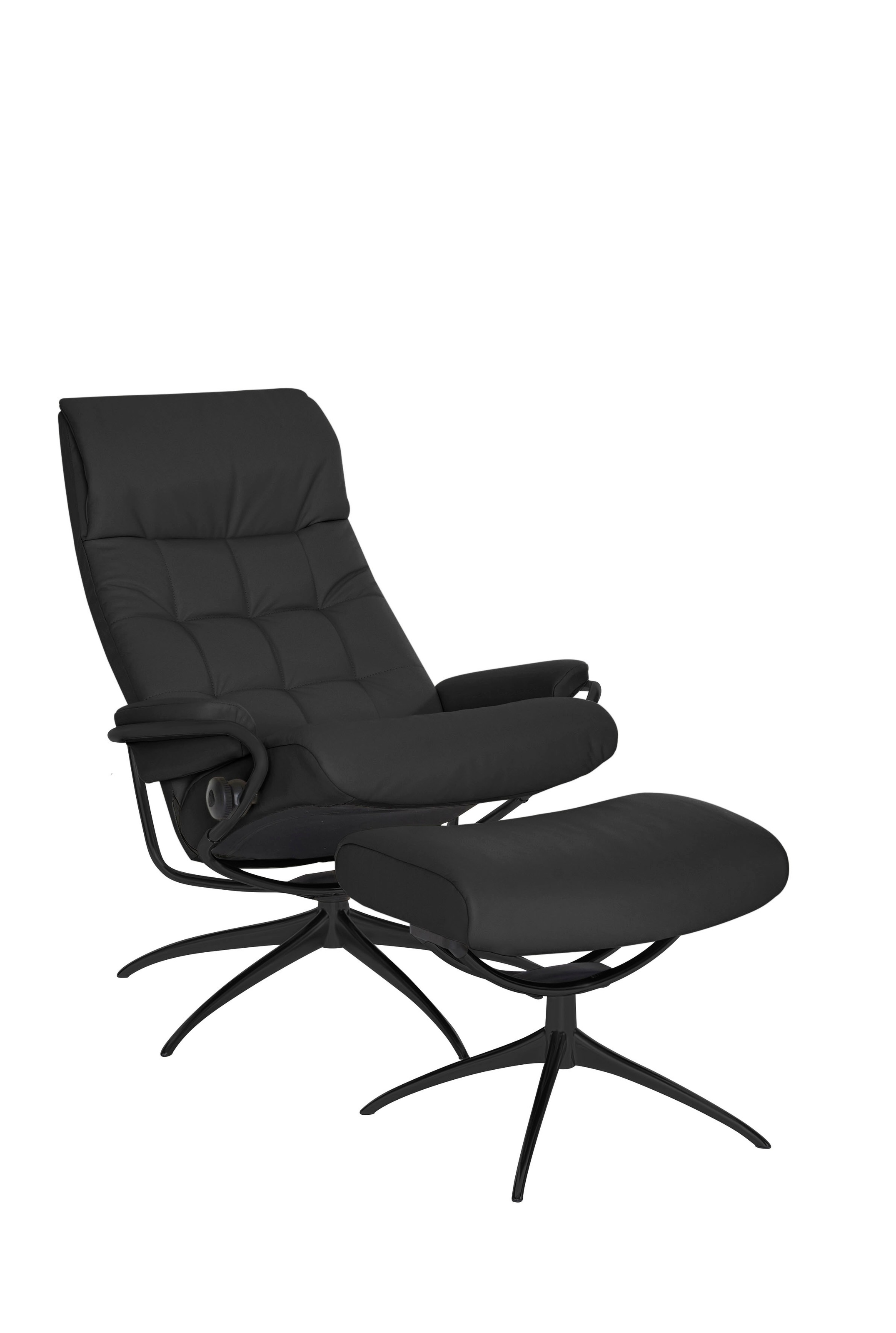 Stressless® Relaxsessel »London«, (Set, Relaxsessel mit Hocker), mit Hocker, High Back, mit Star Base, Gestell Schwarz