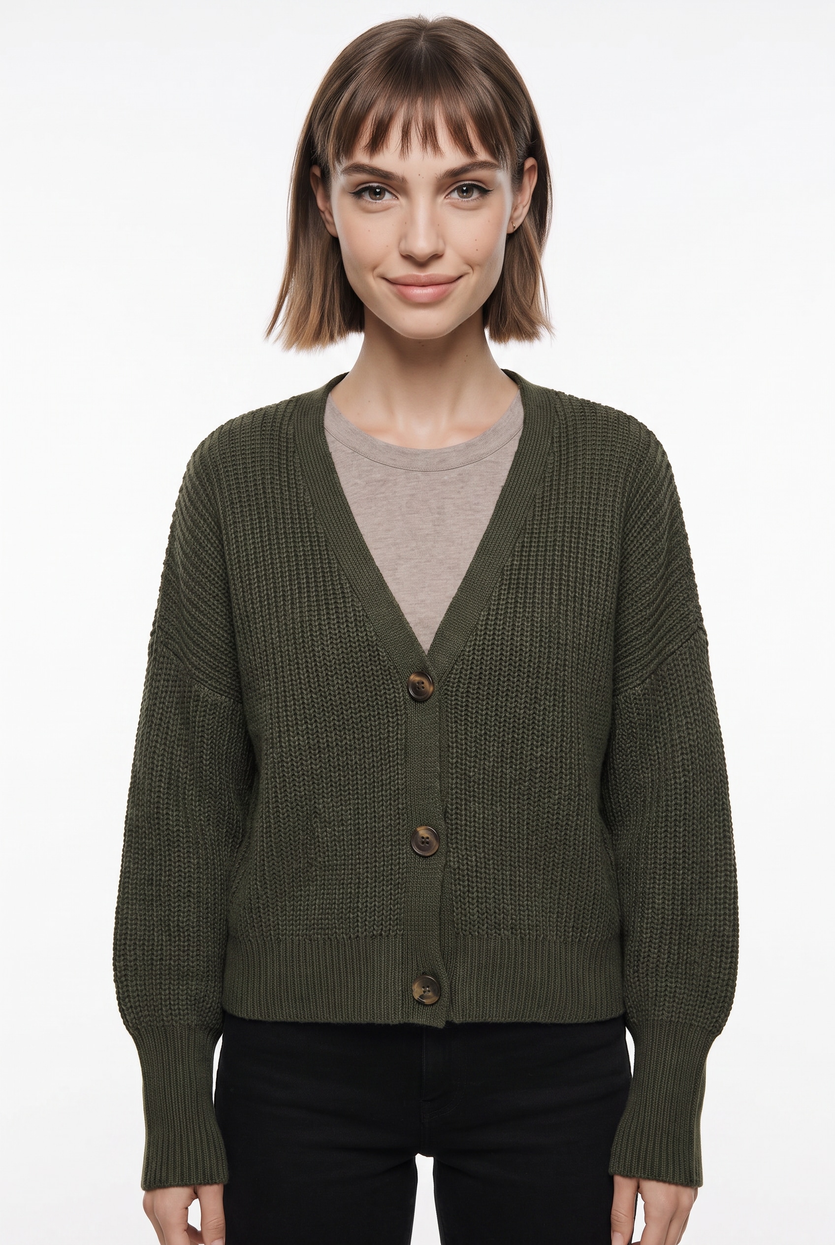 Vero Moda "VMLEA LS V-NECK CUFF CARDIGAN NOOS" Kunstfaser, regular fit