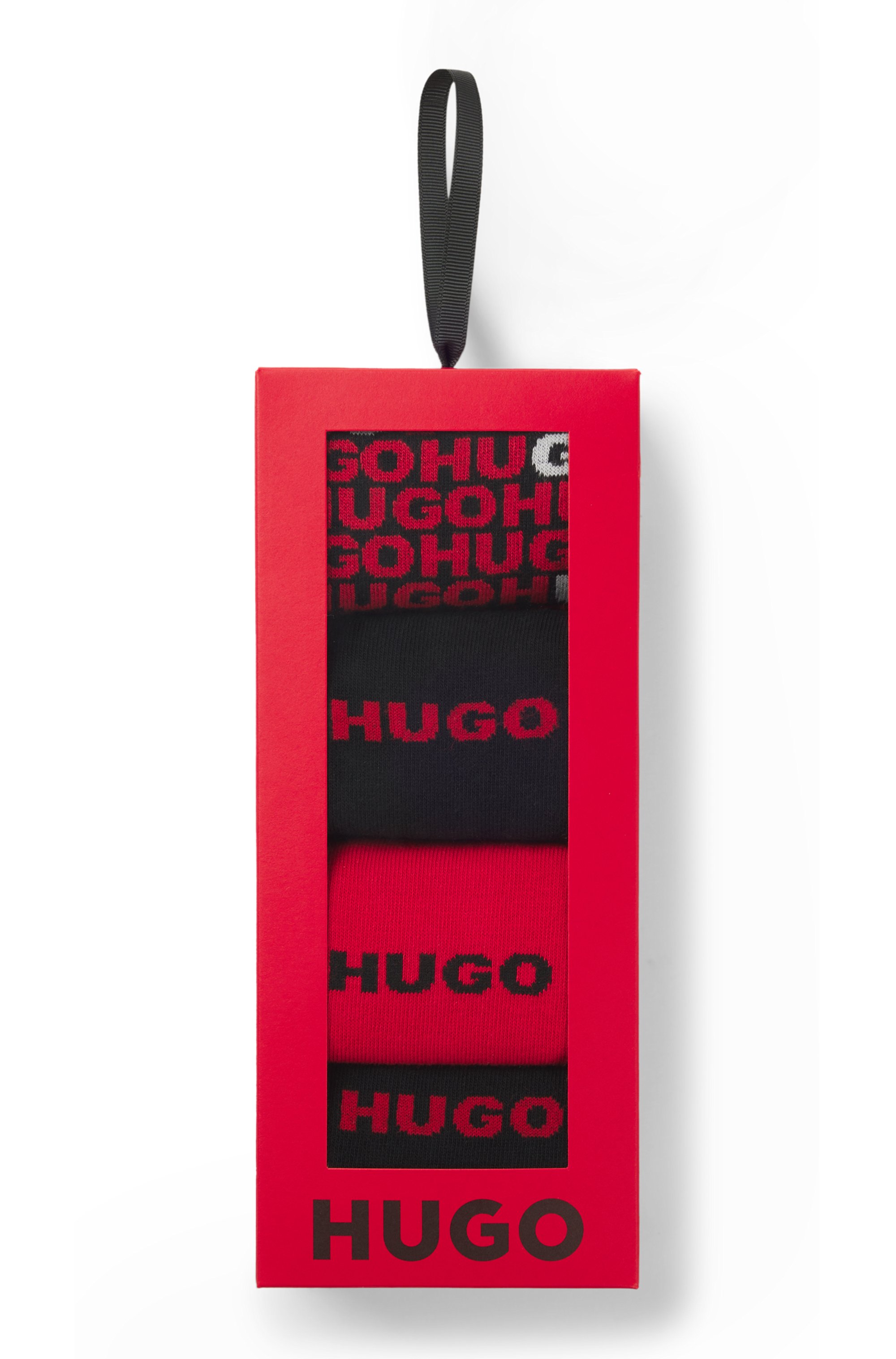 Thumbnail - HUGO Underwear Socken "4P GIFT TORTUGA" 4 Paar tlg. mittelhoch, mit Logo-Details, in Geschenkbox