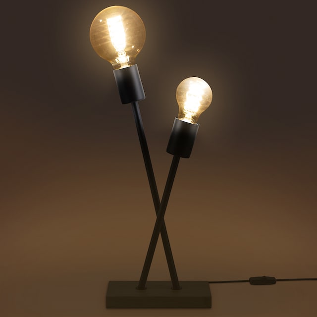 Paco Home Tischleuchte »IKS«, 2 flammig-flammig, Stehlampe LED Lampe  Wohnzimmer Vintage Retro Industrial Design E27 günstig kaufen | BAUR