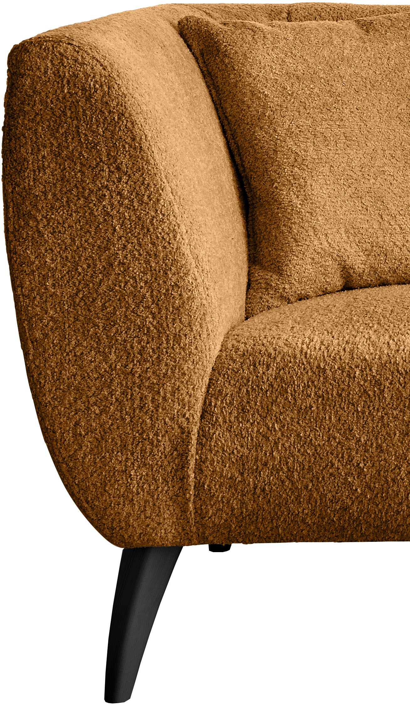 3-Sitzer HOME AFFAIRE, gold (goldfarben), B:208cm H:83cm T:88cm, 100% Polyester, Sofas, zwei verschiedene Fußfarben wählbar 6