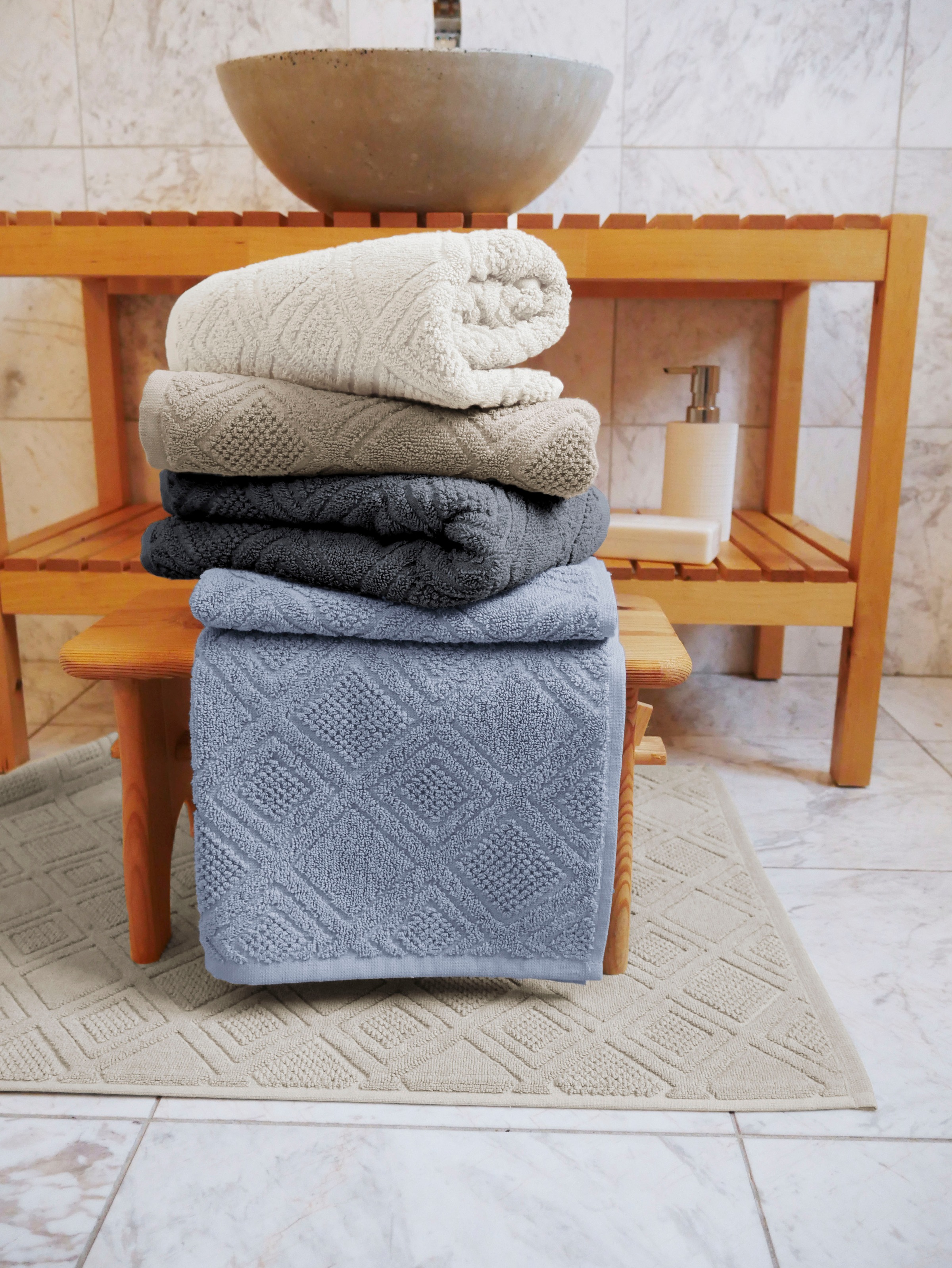 framsohn frottier Badematte "Mosaik" Höhe 7 mm beidseitig nutzbar  schnell günstig online kaufen