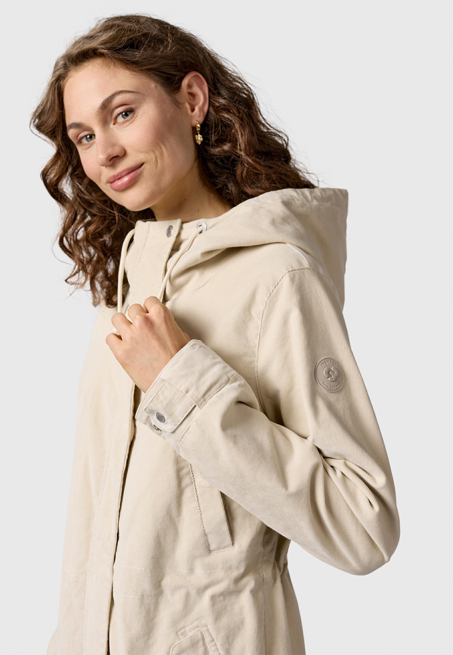 Ragwear Kurzmantel »Cannas Cordy YOUMODO« Übergangsmantel in Kord-Optik mit Kapuze