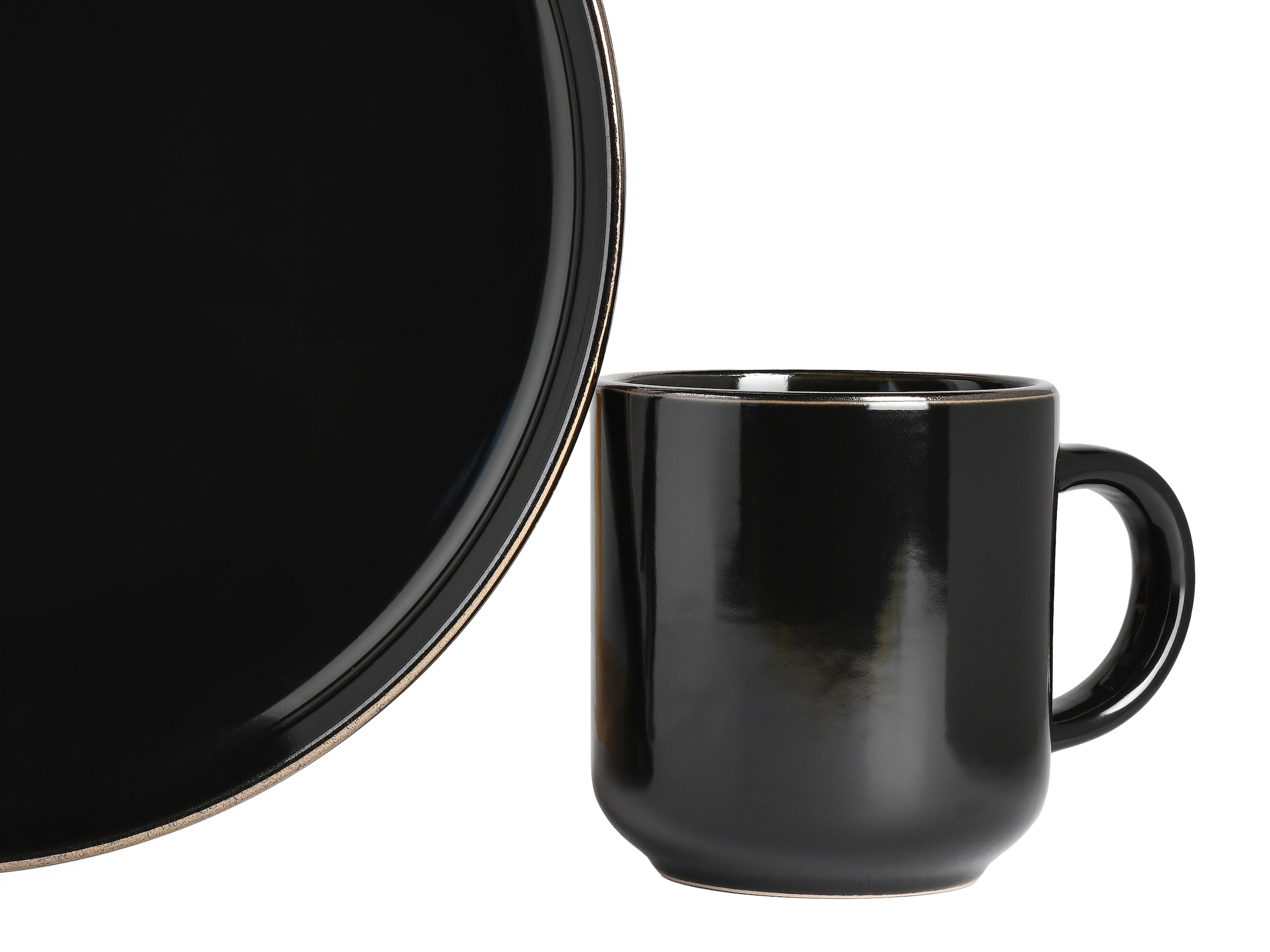CreaTable Tafelservice »Nordic Festive, Service 12-tlg.« Teller Set, Minimalistisches Design, Dezente goldene Akzente