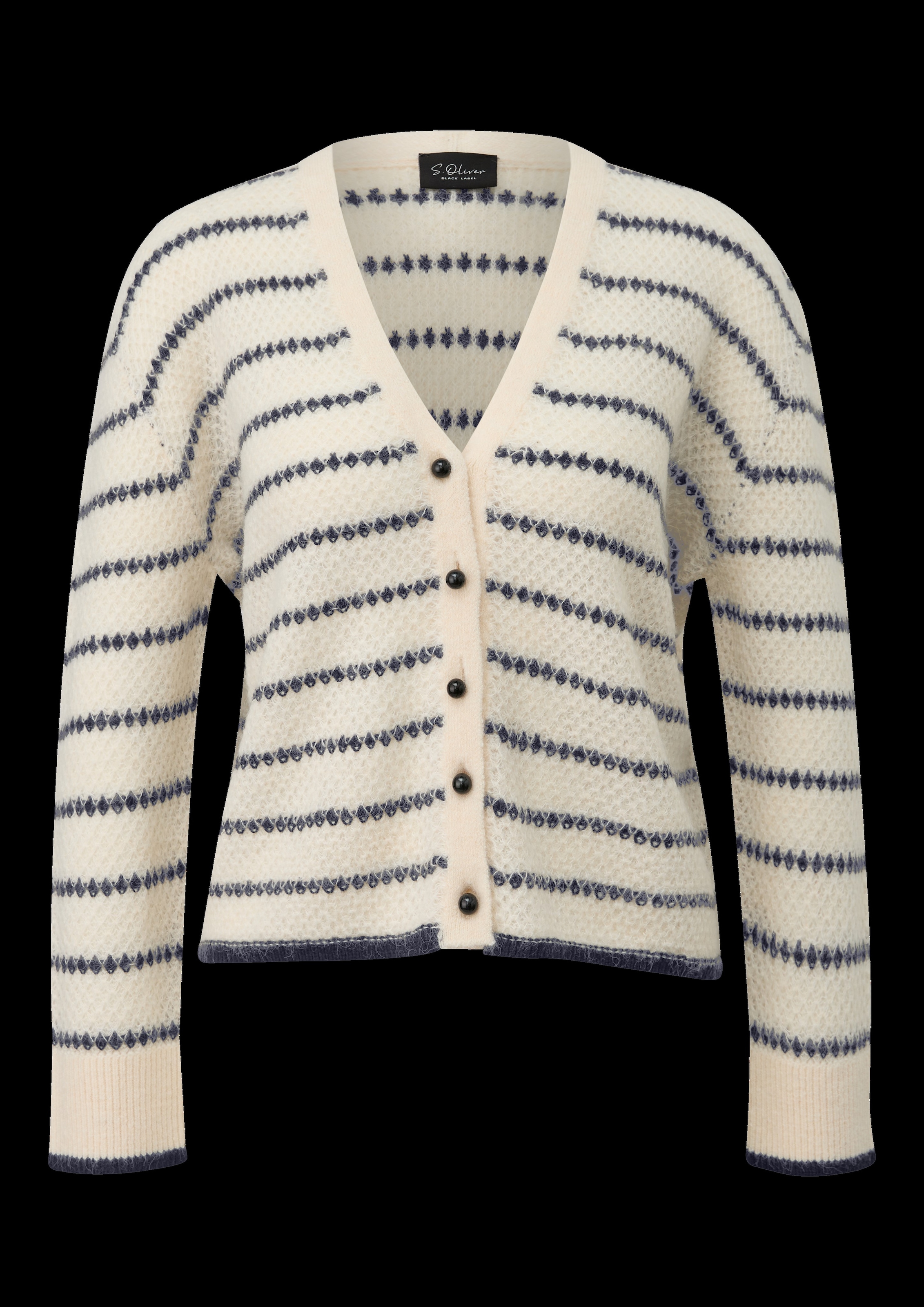 s.Oliver BLACK LABEL Strickjacke im Streifen-Look günstig online kaufen