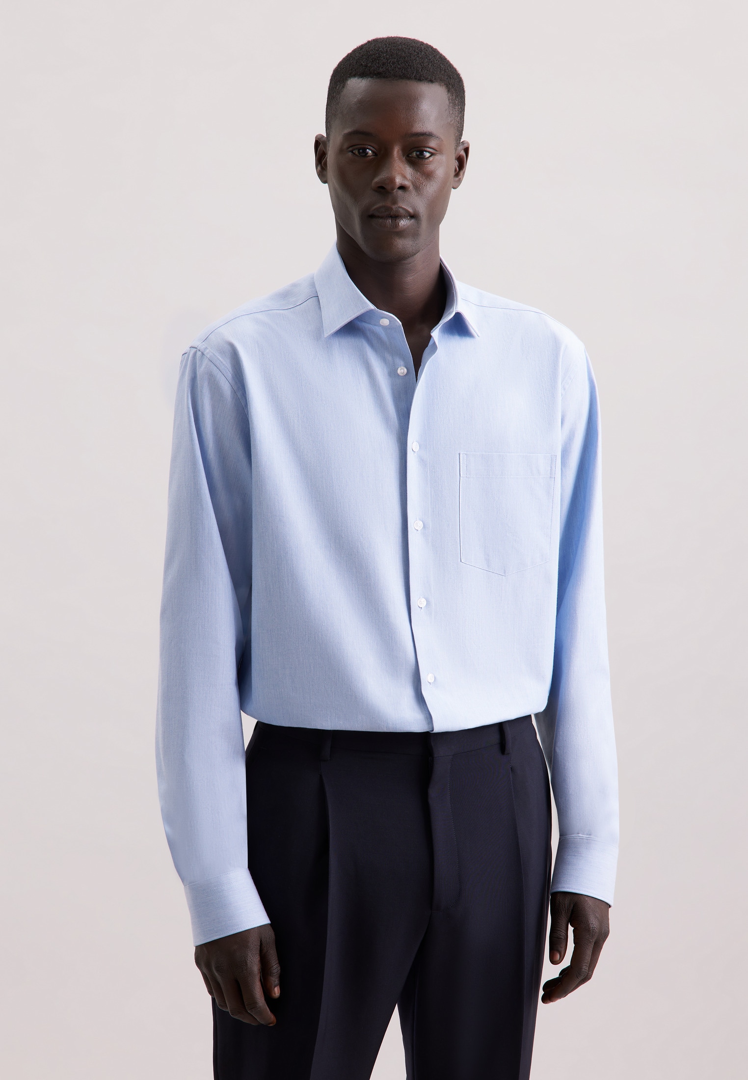 seidensticker Flanellhemd "Regular" Regular 1/1 Kentkragen Uni günstig online kaufen