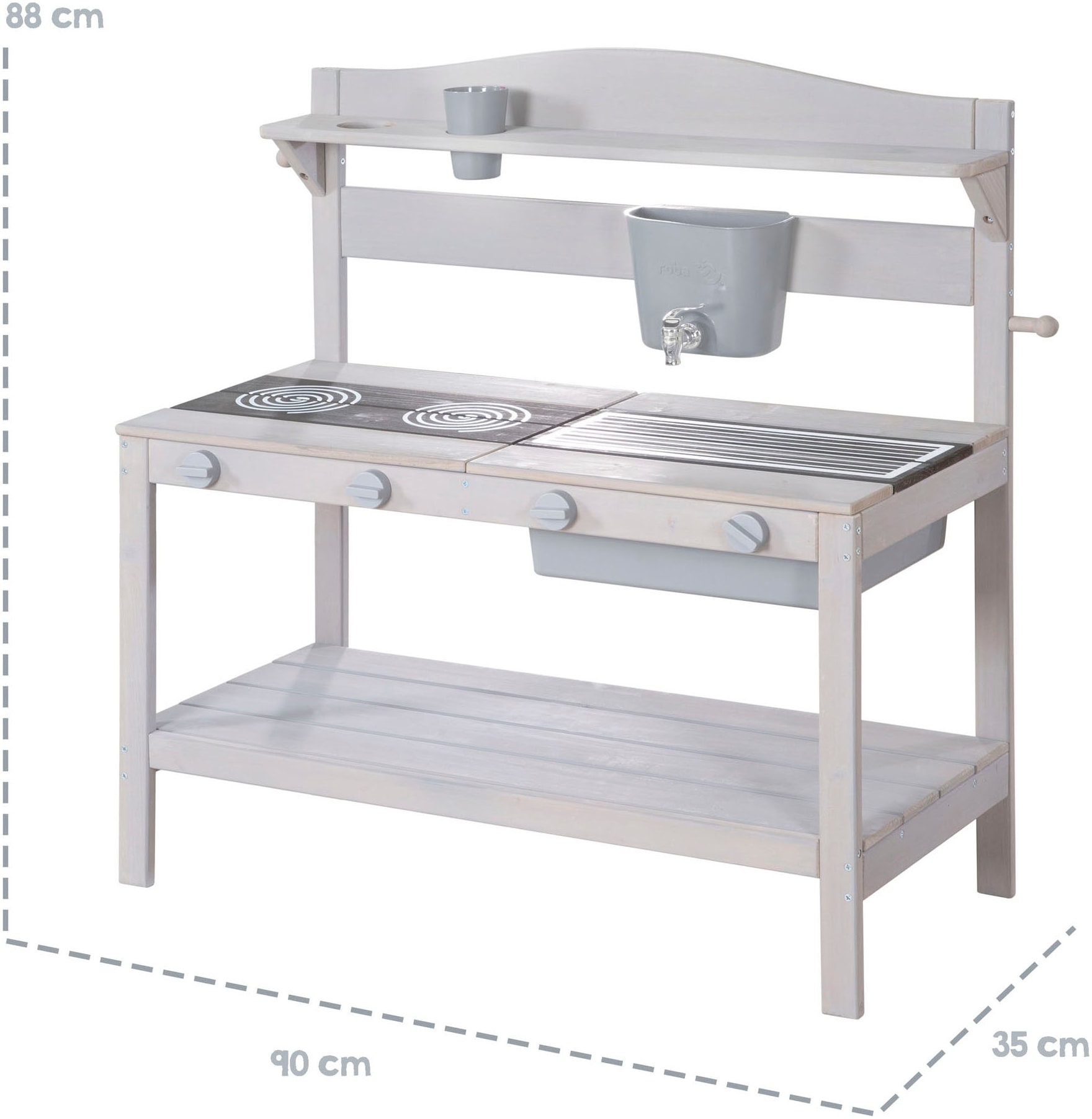 roba® Outdoor-Spielküche »Matschküche, grau lasiert, aus Holz«, FSC® - schützt Wald - weltweit