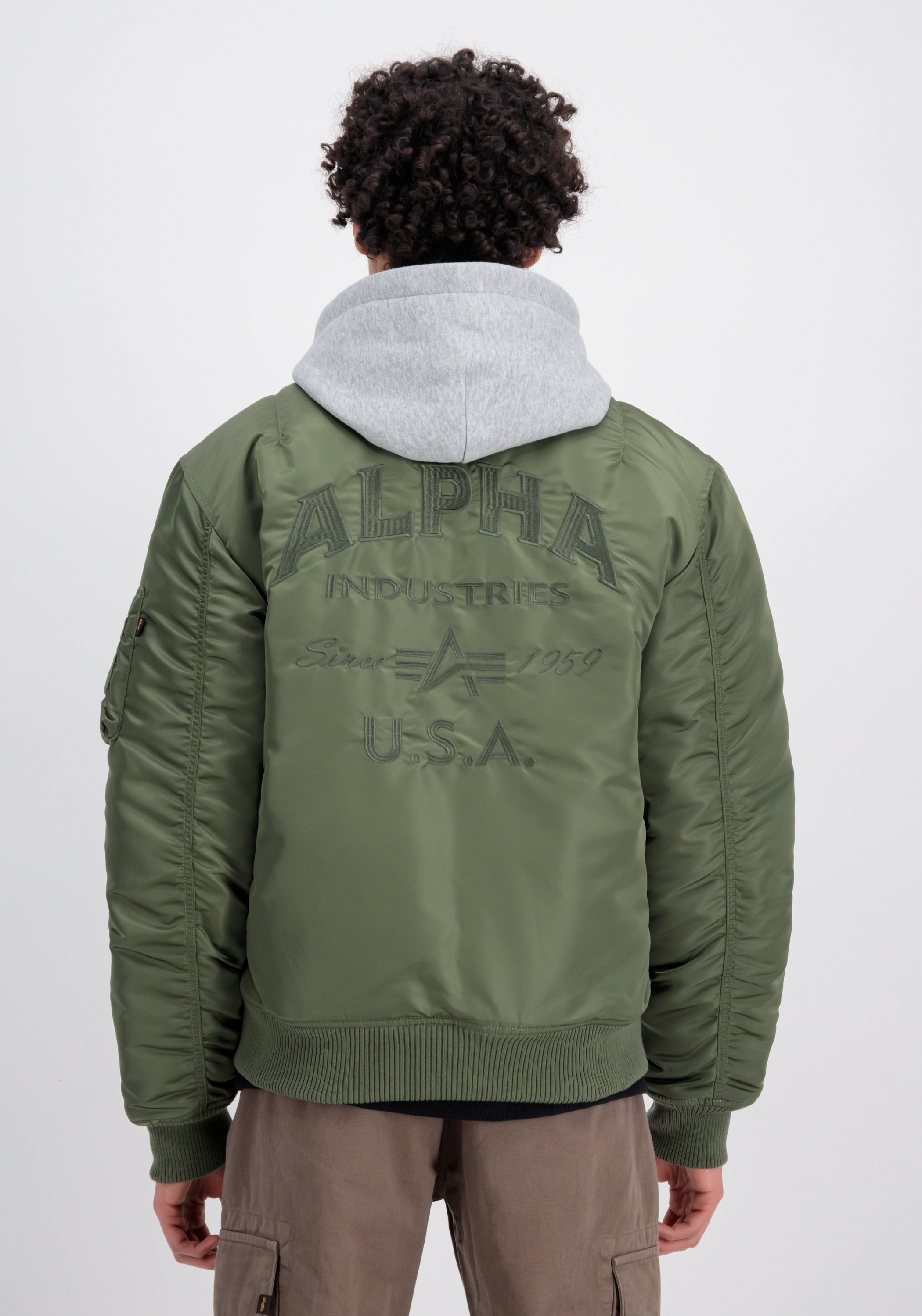 Alpha Industries Bomberjacke »Alpha Industries Men - Bomber Jackets MA-1 Zip Hood Back EMB«