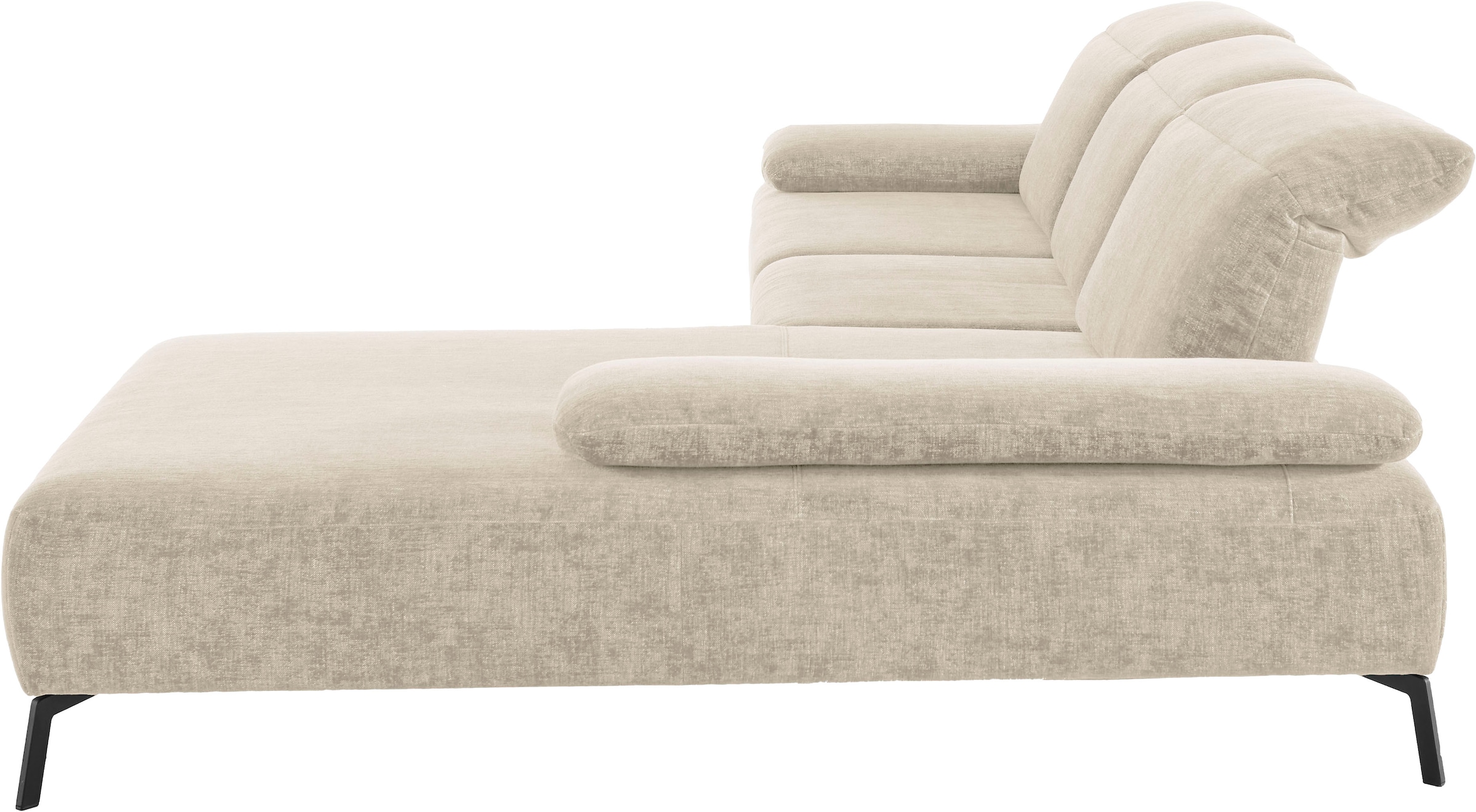 Home affaire Ecksofa »Liora, L-Form mit verstellbarem Kopfteil, Breite 291 cm« klappbare Armlehne, Tonnentaschenfederkern&saugroboterfreundliche Höhe