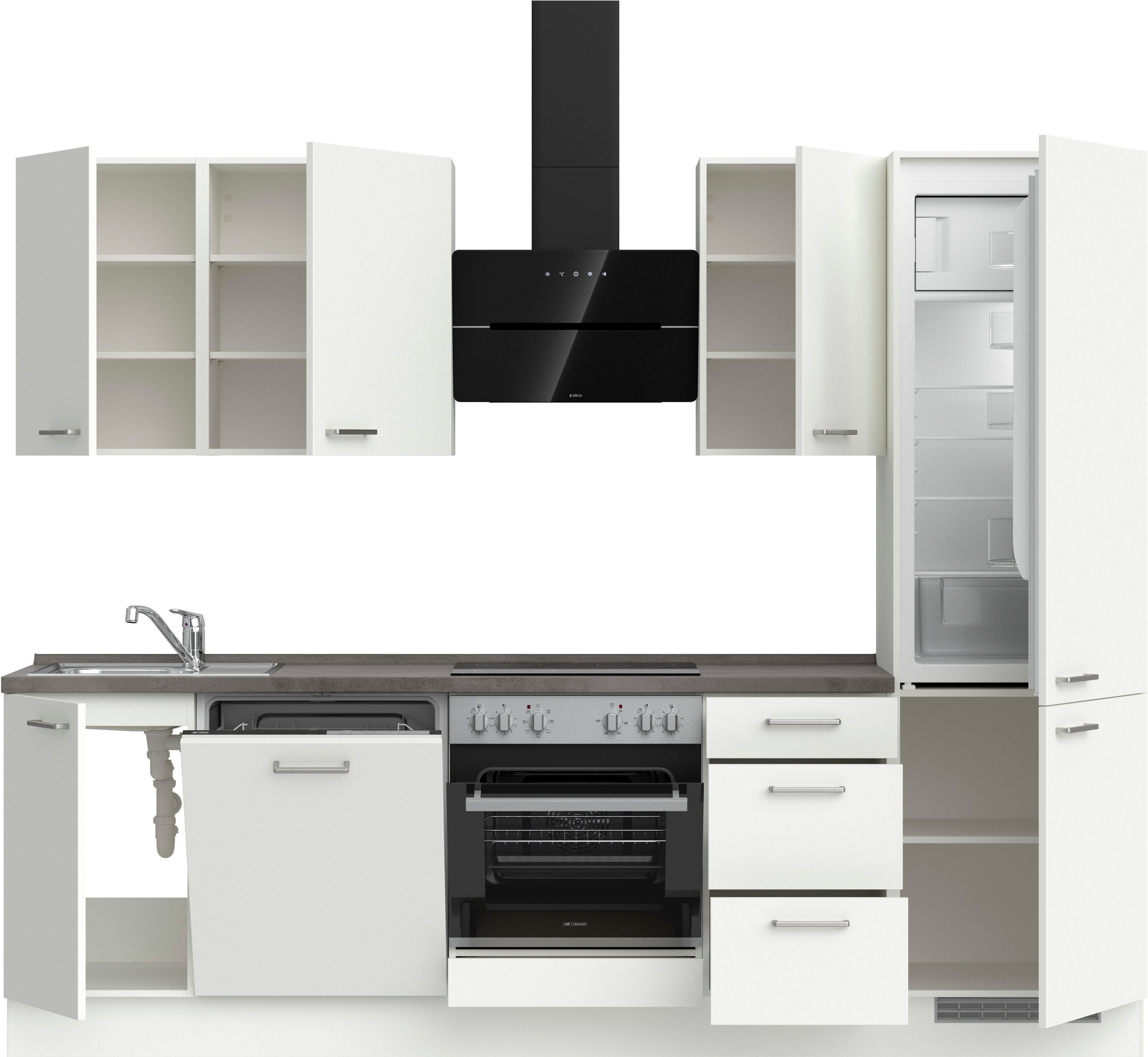 nobilia® Küchenzeile »"Touch II"«, vormontiert, Ausrichtung wählbar, Breite 270 cm, wahlw. mit E-Geräten