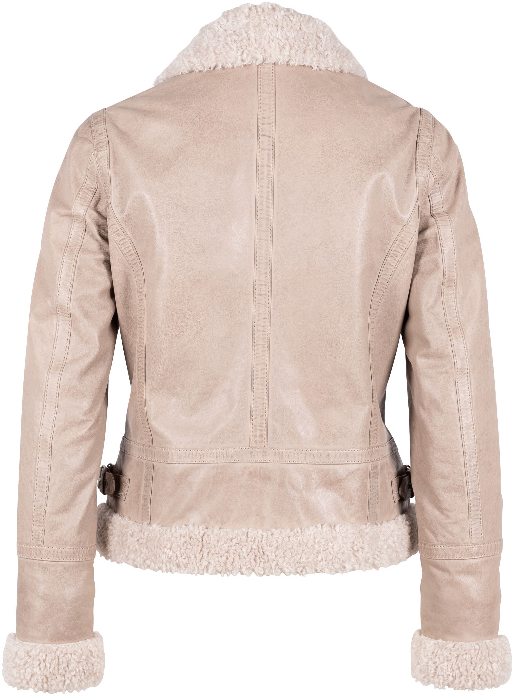 Mauritius Lederjacke "GWPhilina", mit Fellimitat, Reißverschluss, Schnallen günstig online kaufen