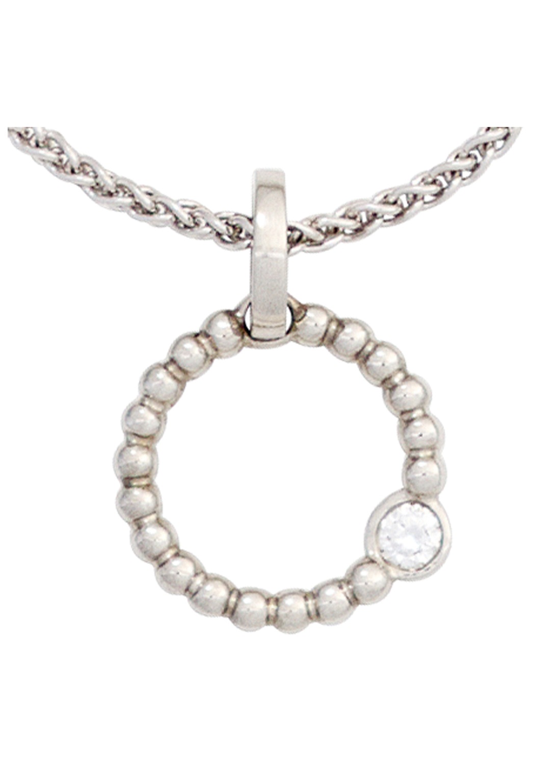 JOBO Kettenanhänger »Platinanhänger rund 12 mm« ()  950 Platin mit Diamant Brillant
