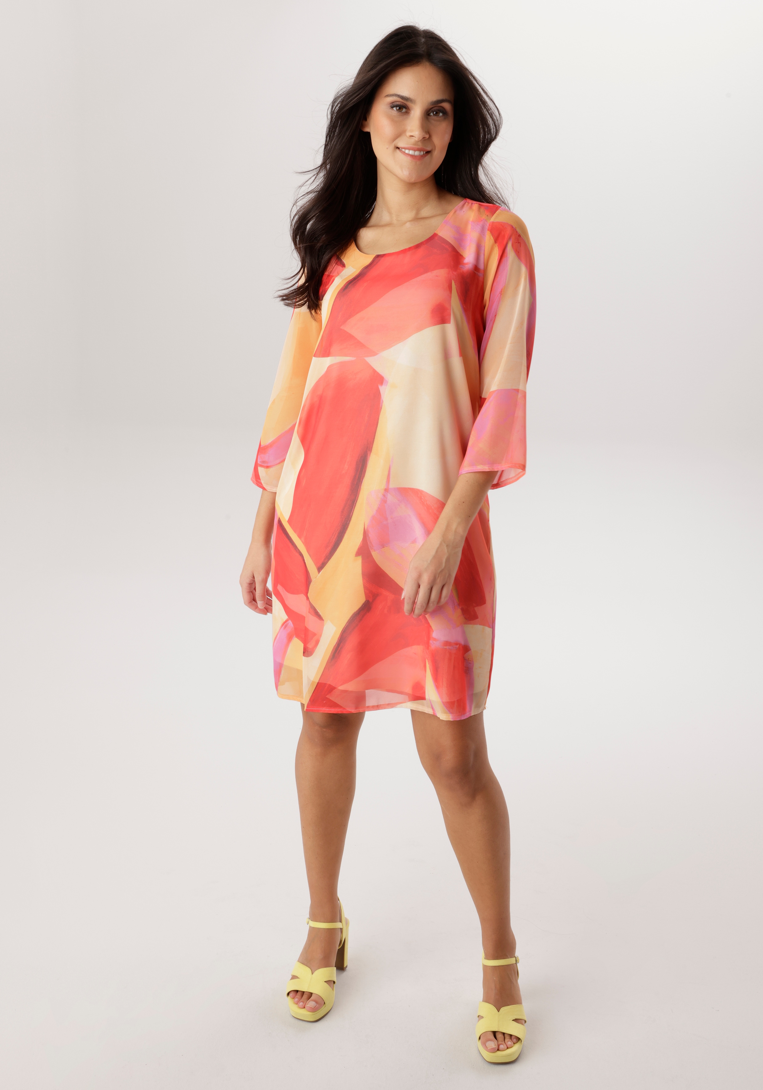 Aniston SELECTED Chiffonkleid aus zartem Chiffon und gefüttert